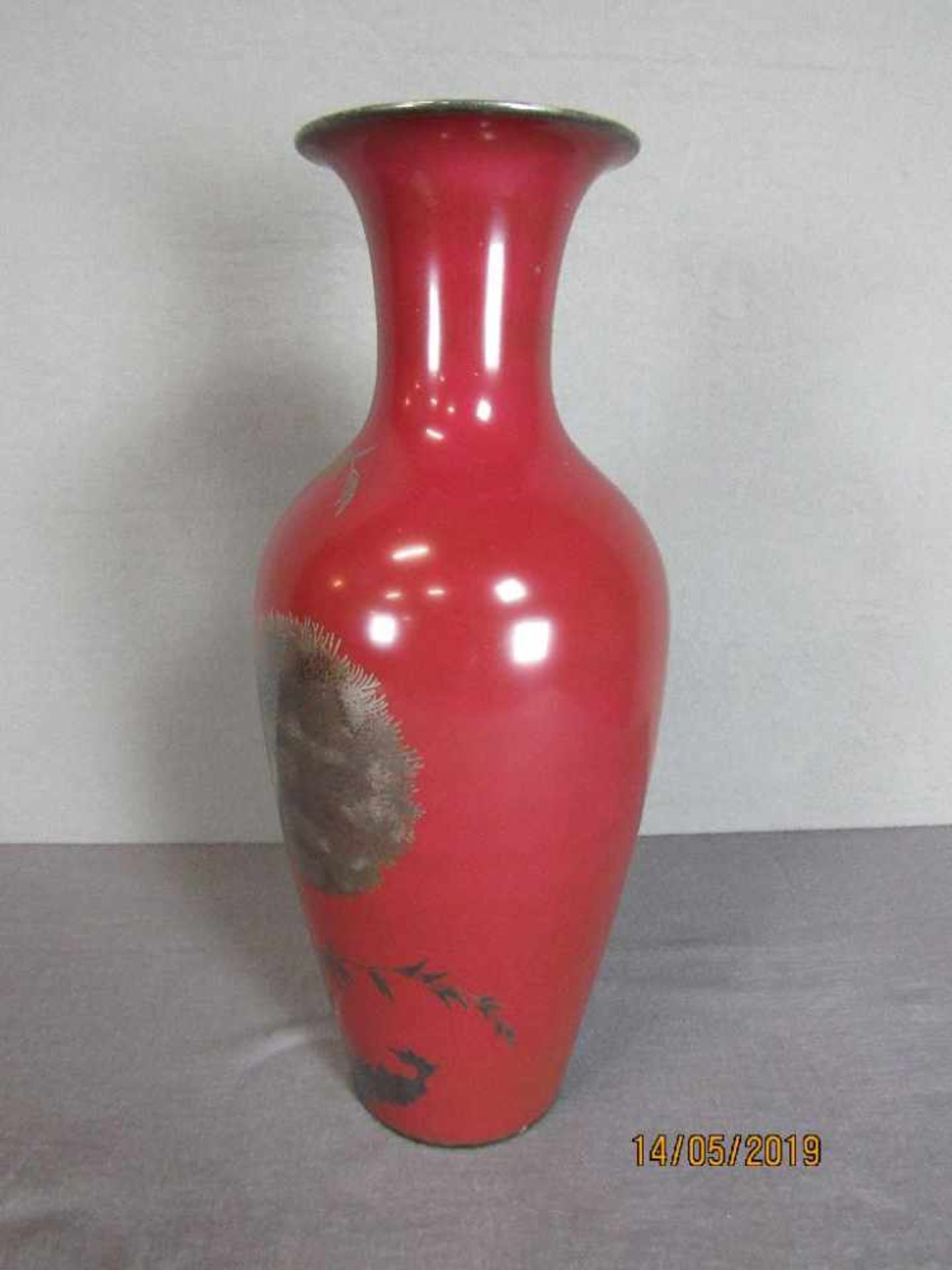 Schöne Bodenvase Rosenthal mit Silberauflage Darstellung einer Distel kleiner Haarriss 43cm hoch - Bild 2 aus 4