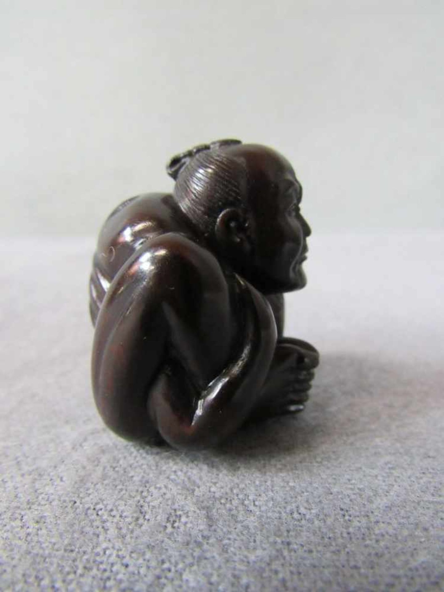 Buchsbaum Netsuke Mann - Bild 2 aus 2