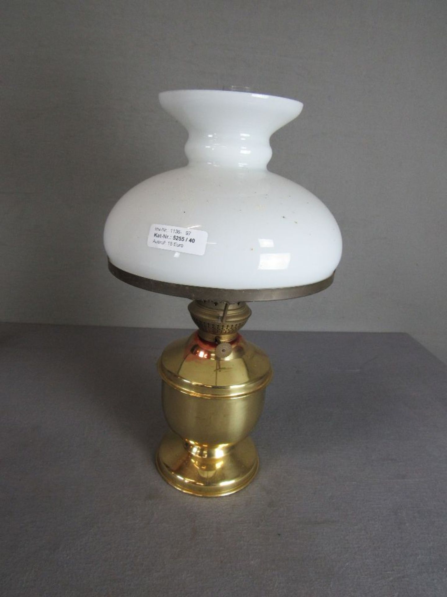 Petroleumlampe Messing und Glas ca.46cm