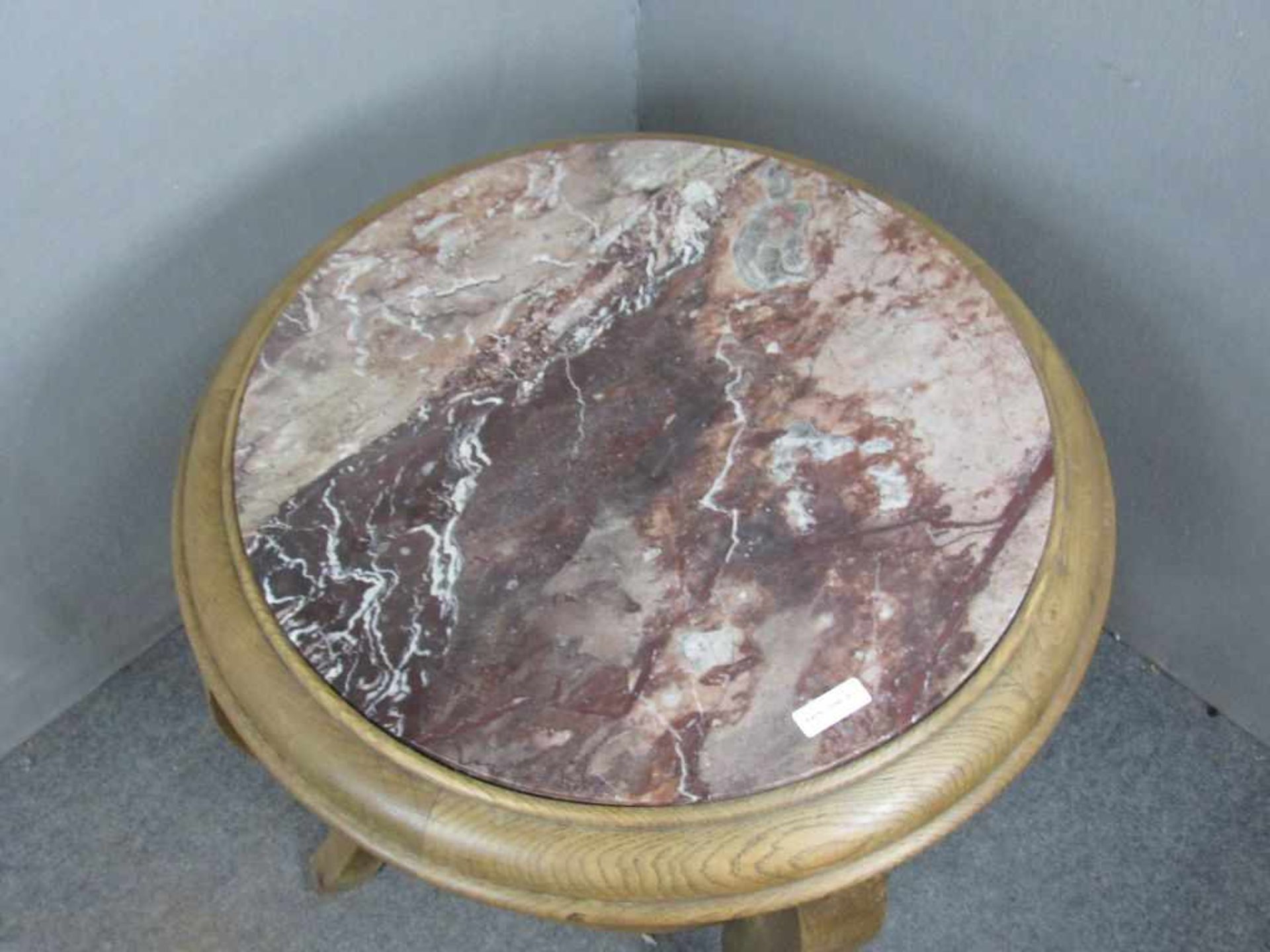 Art Deco tisch mit Marmorplatte 70cm Durchmesser - Image 2 of 2