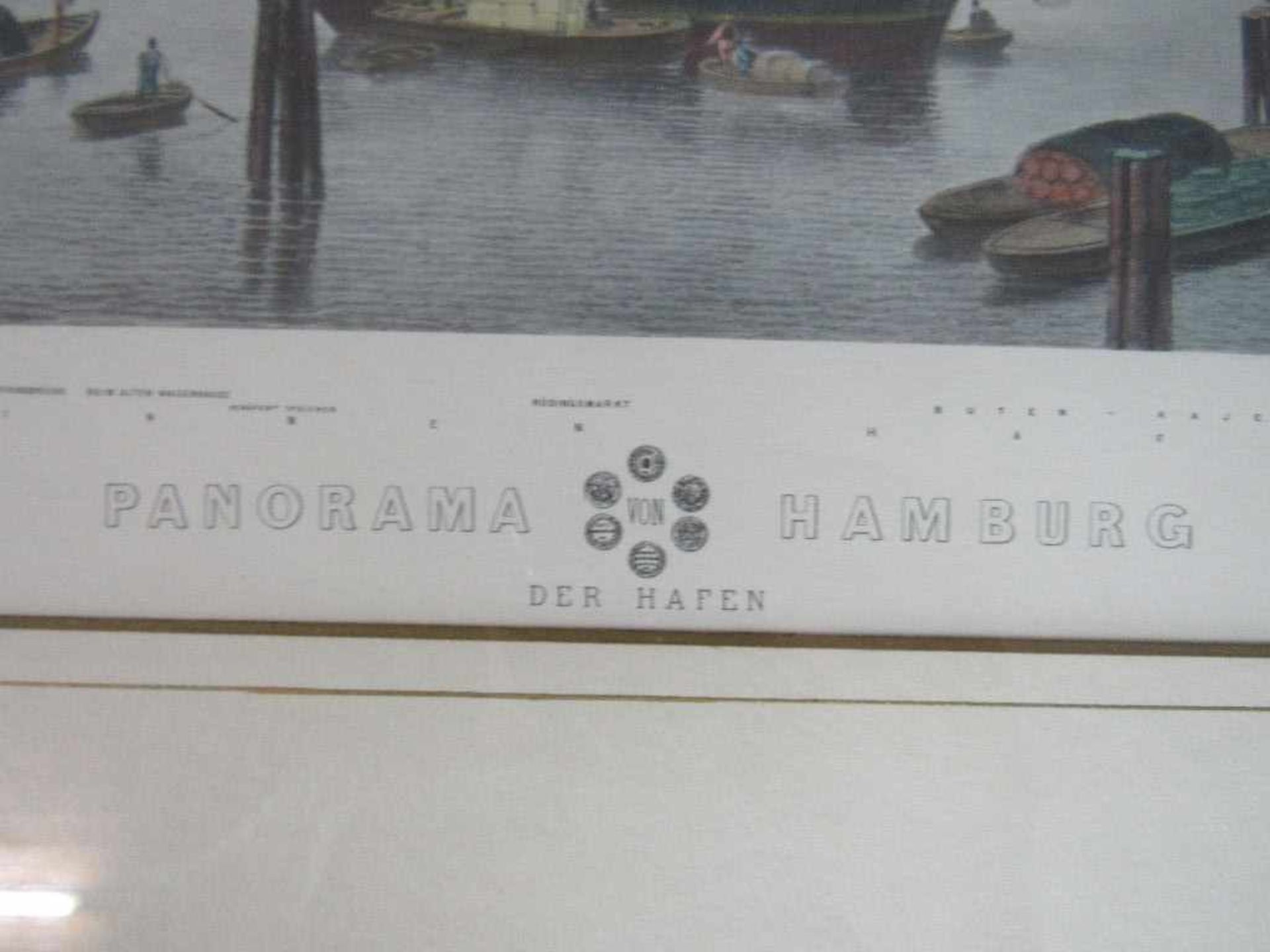 Grafik Panorama der Hamburger Hafen um 1900 95x45 - Bild 3 aus 4