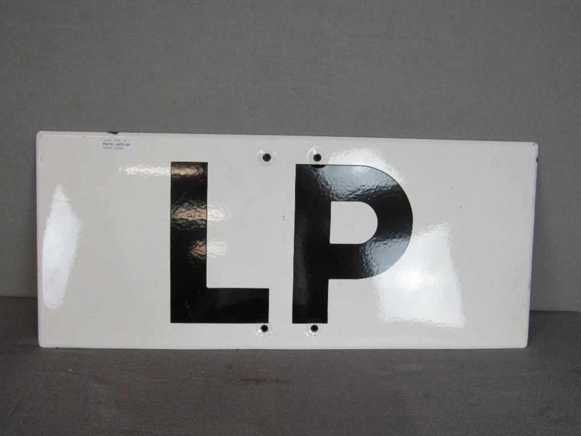 Antikes Emallieschild LP Schild für Landeplatz 70x30cm