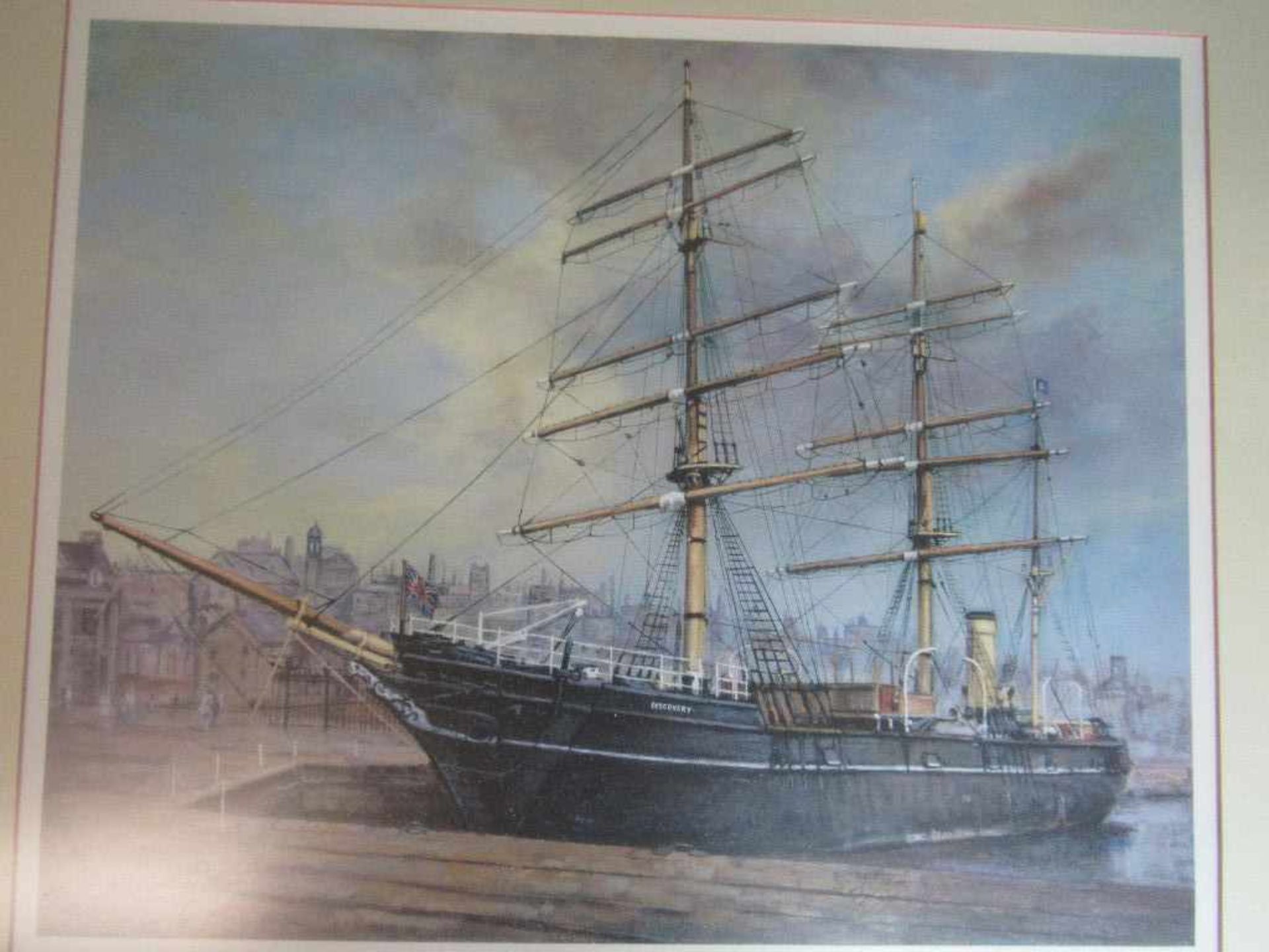 Grafik limitiert englisches Schiff ca.66x57cm