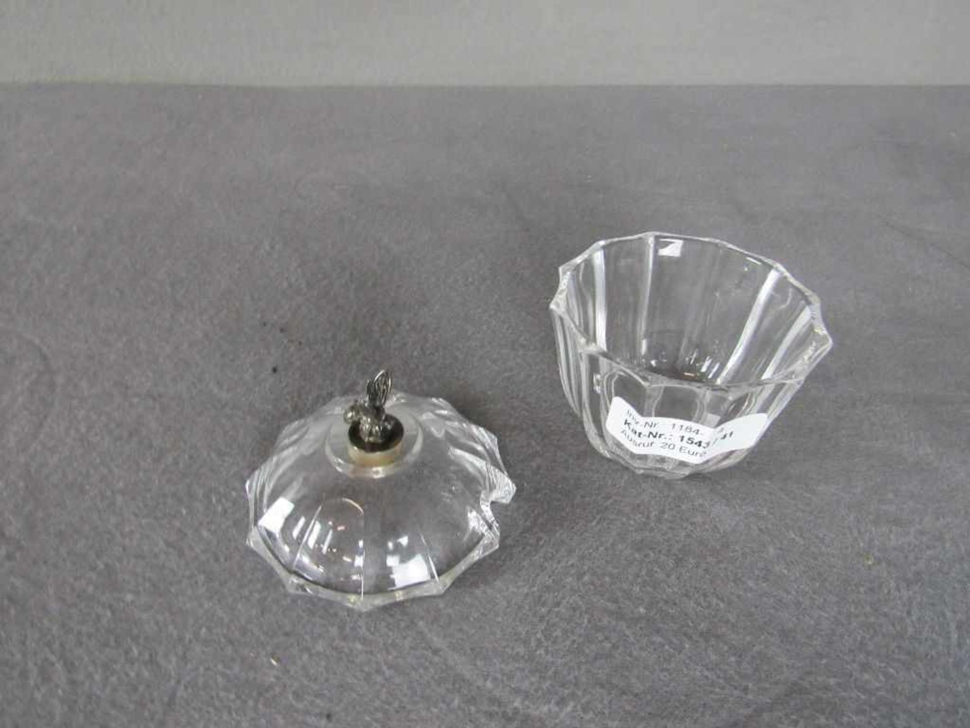 Honiggefäß Kristallglas Knauf in 925 Silber Darstellung der Honigbiene 11cm hoch - Bild 3 aus 3