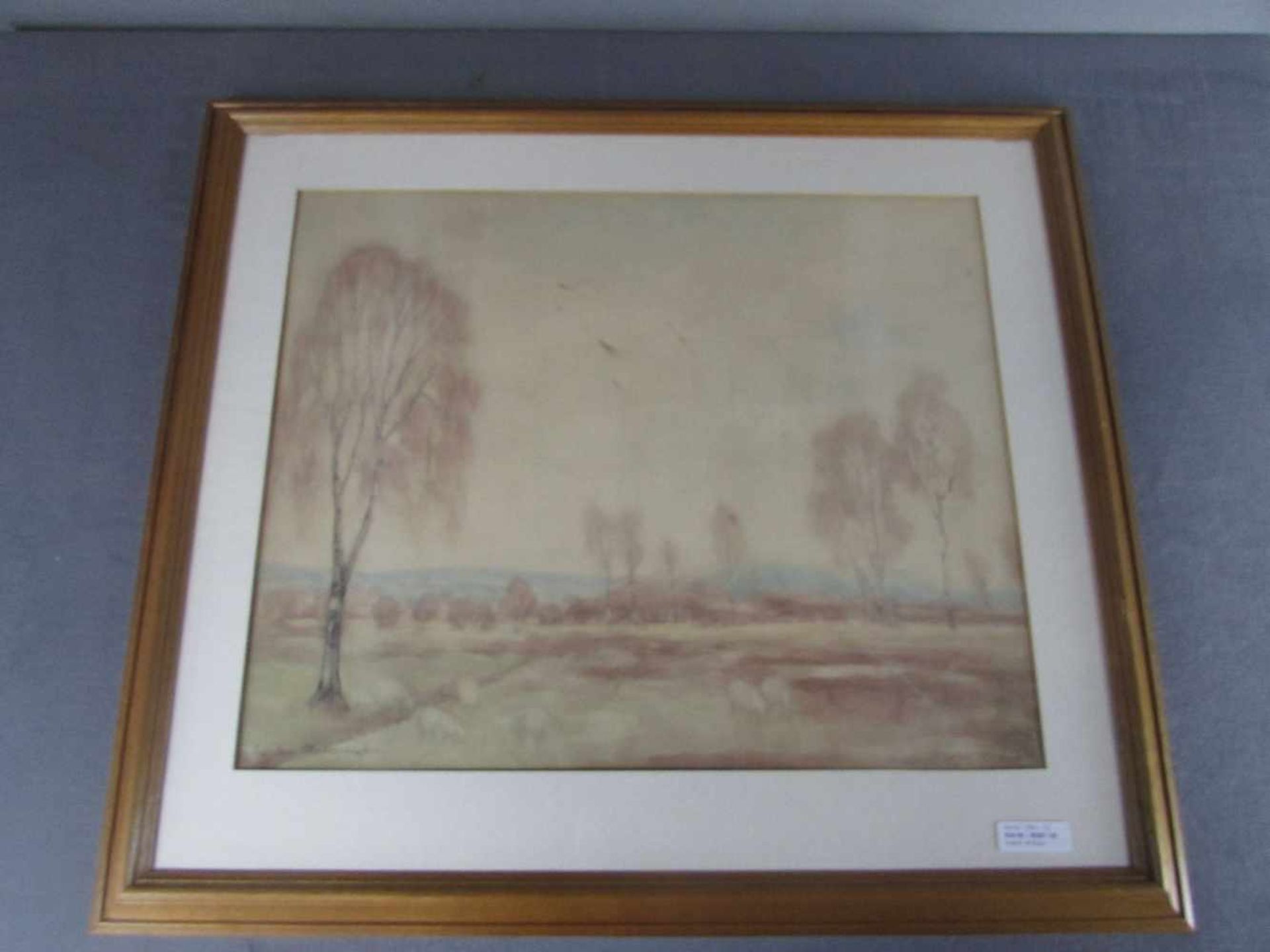 Gemälde, Aquarell?, Moorlandschaft, in Passepartout, Rudolf Grere signiert unten rechts, unten links - Bild 2 aus 5