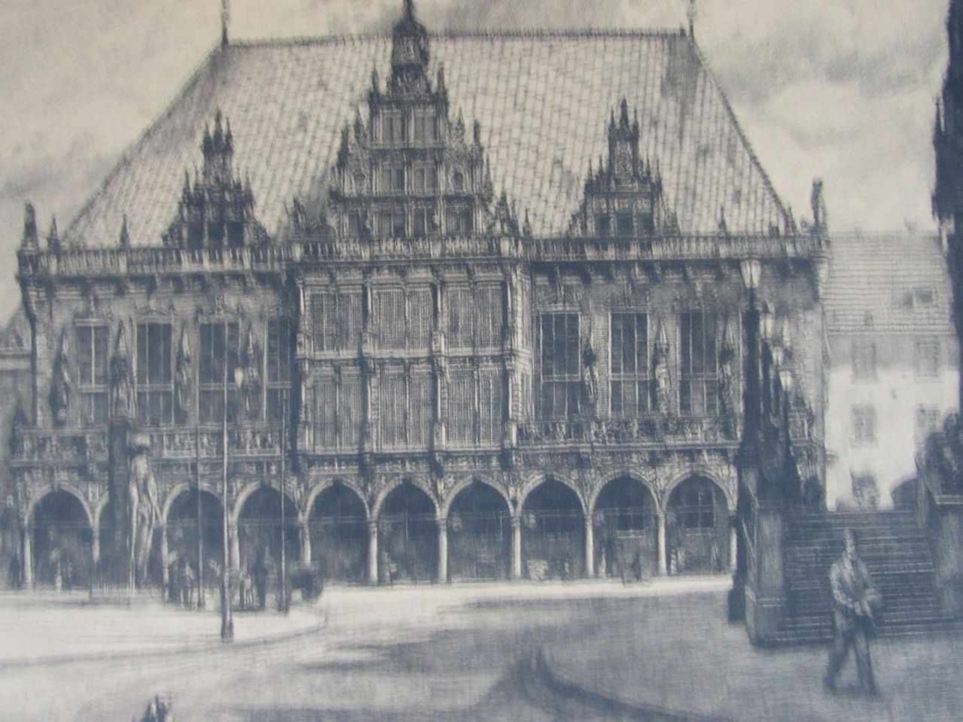 Grafik Rathaus Bremen 40x30cm