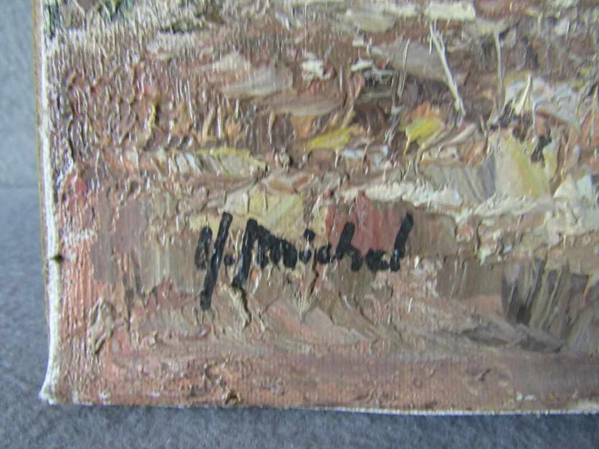 Ölgemälde, Öl auf LW, signiert Michel, Spachteltechnik, Herbslandschaft, 53x43cm - Image 2 of 2