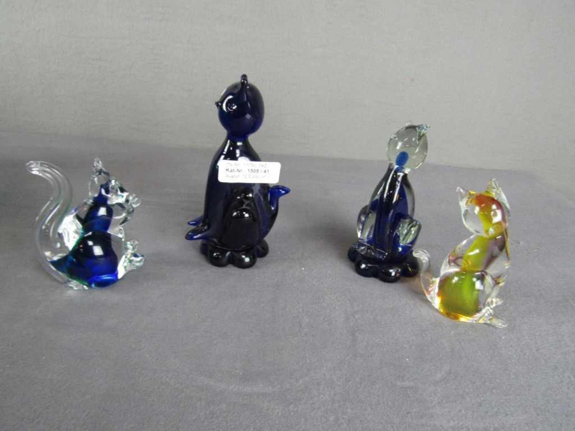 Glasskulpturen vier Stück Tiere von 11-17cm