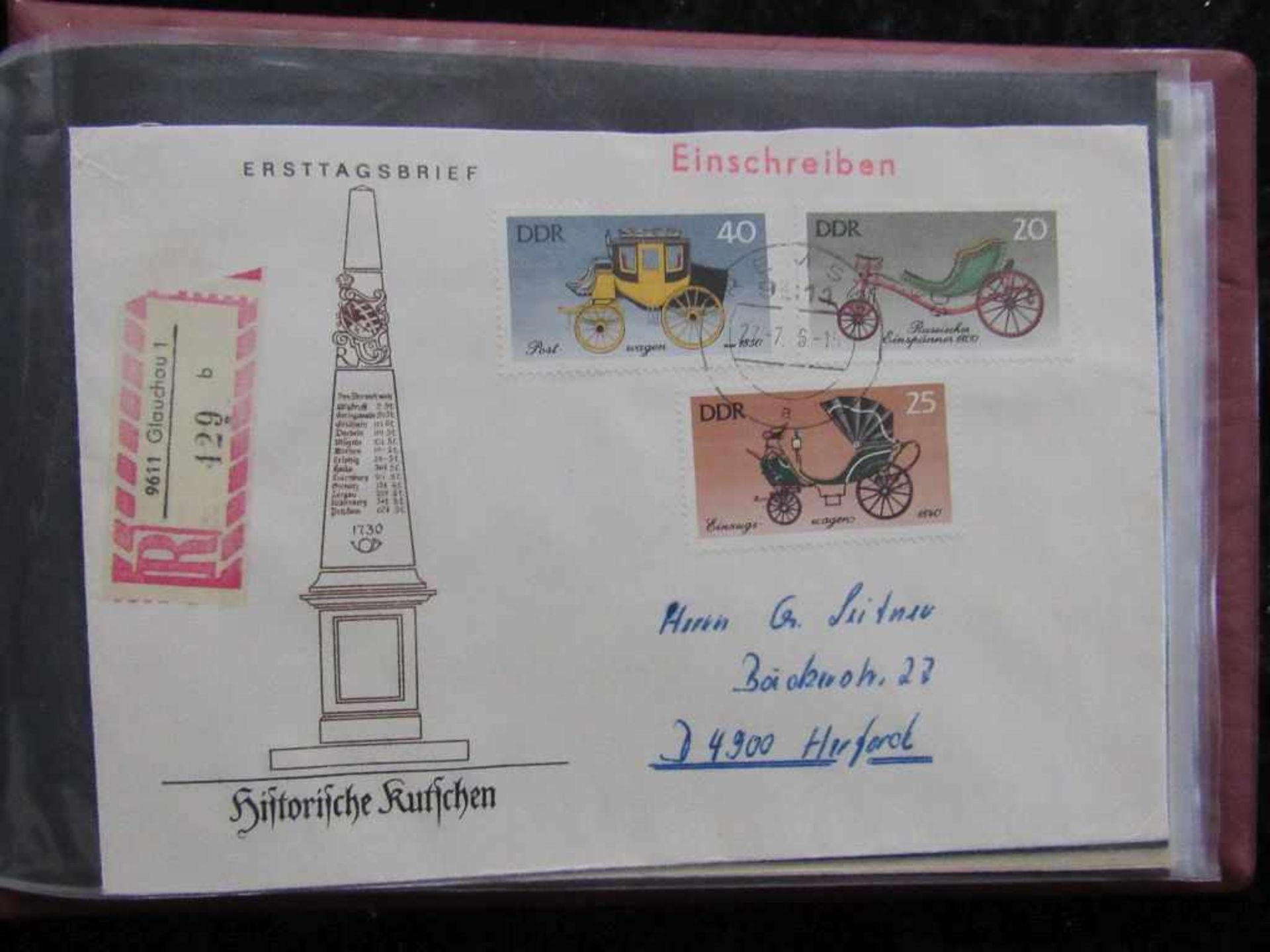 6 FDC Alben mit ca. 525 Briefen und Sonderbelegen DDR mit viel R- Briefen - Image 7 of 12