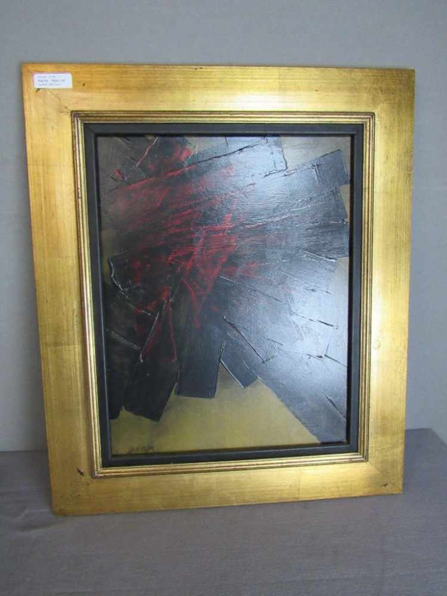 Modernes Gemälde auf Pappe bezeichnet Soulages 66x56cm - Bild 2 aus 5