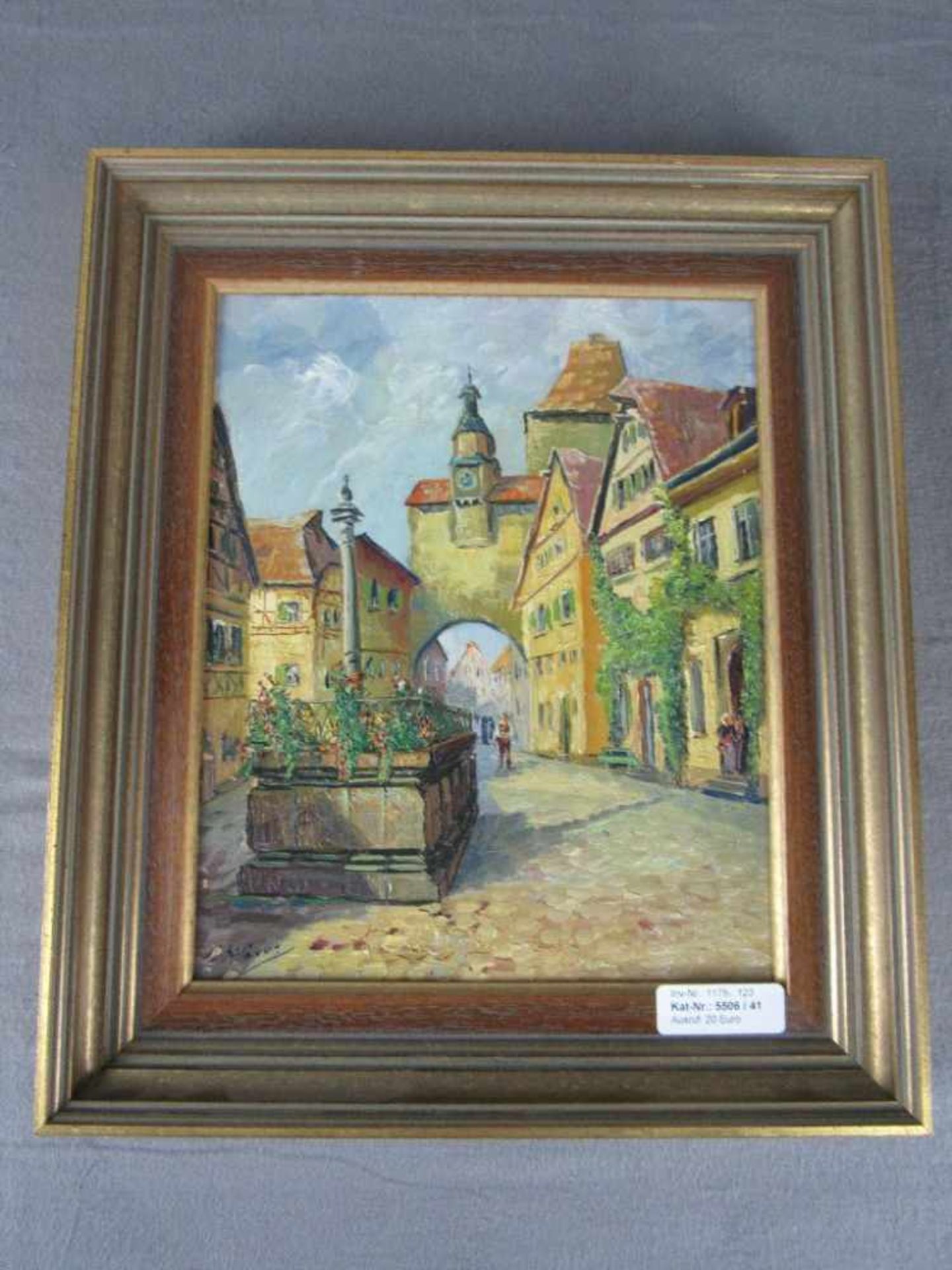 Ölgemälde Öl auf Pappe Stöver Worpswede 38x33cm - Bild 2 aus 4