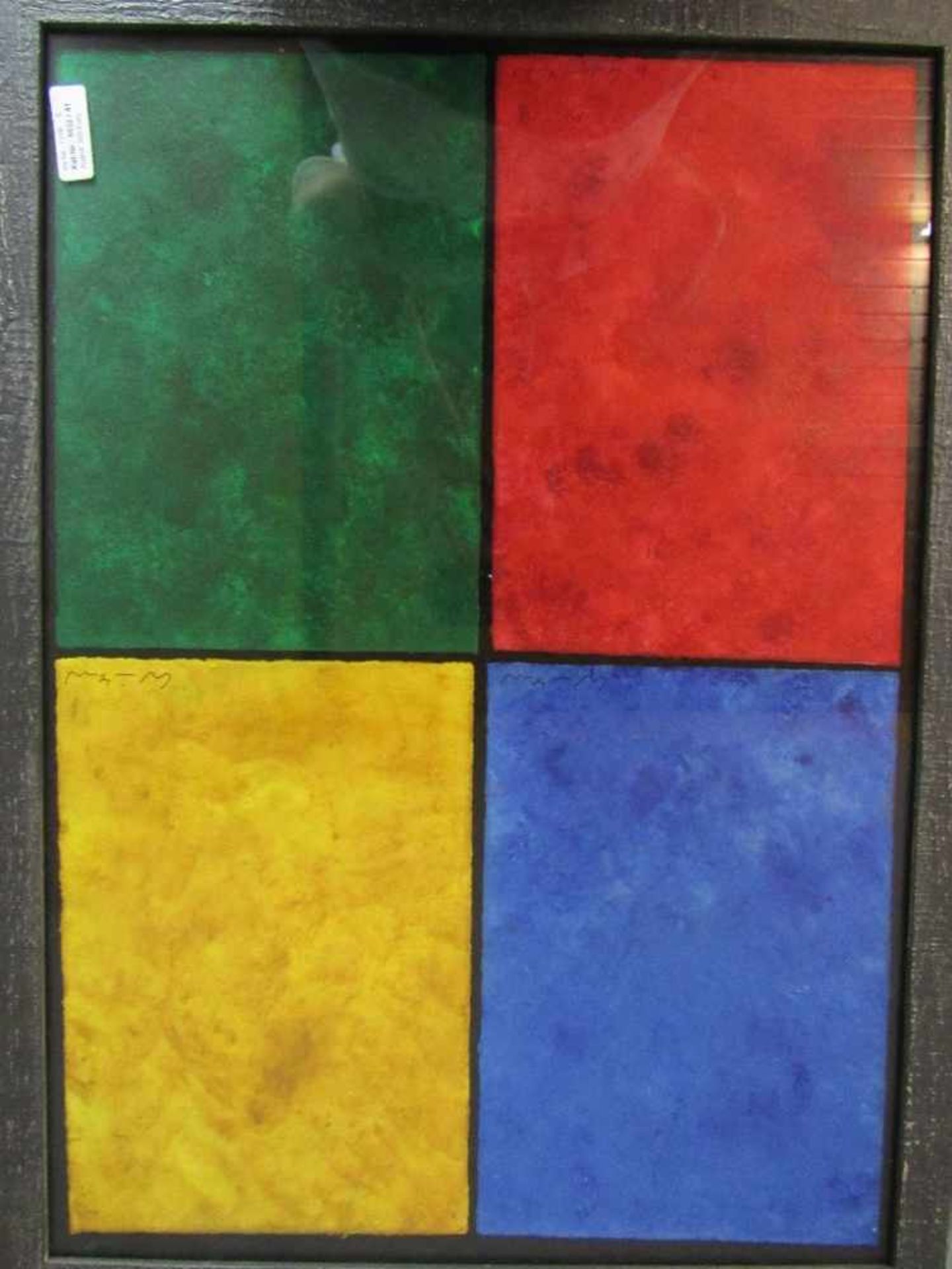 Gemälde hinter Glas auf Büttenpapier bezeichnet Gotth. Graubner 75x55cm