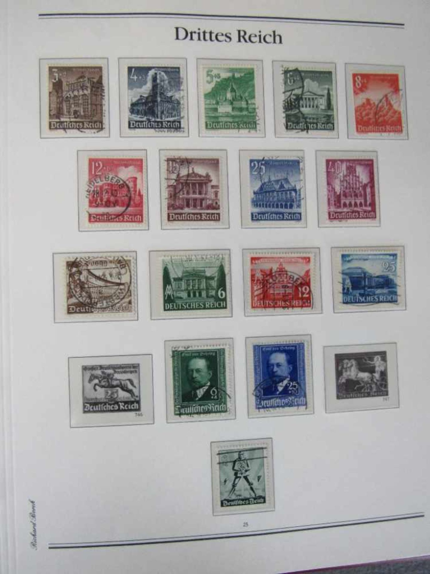 Briefmarkenalbum Deutsches Reich 1933-1945 neu/gestempelt sauberes Vordruckalbum - Image 5 of 7