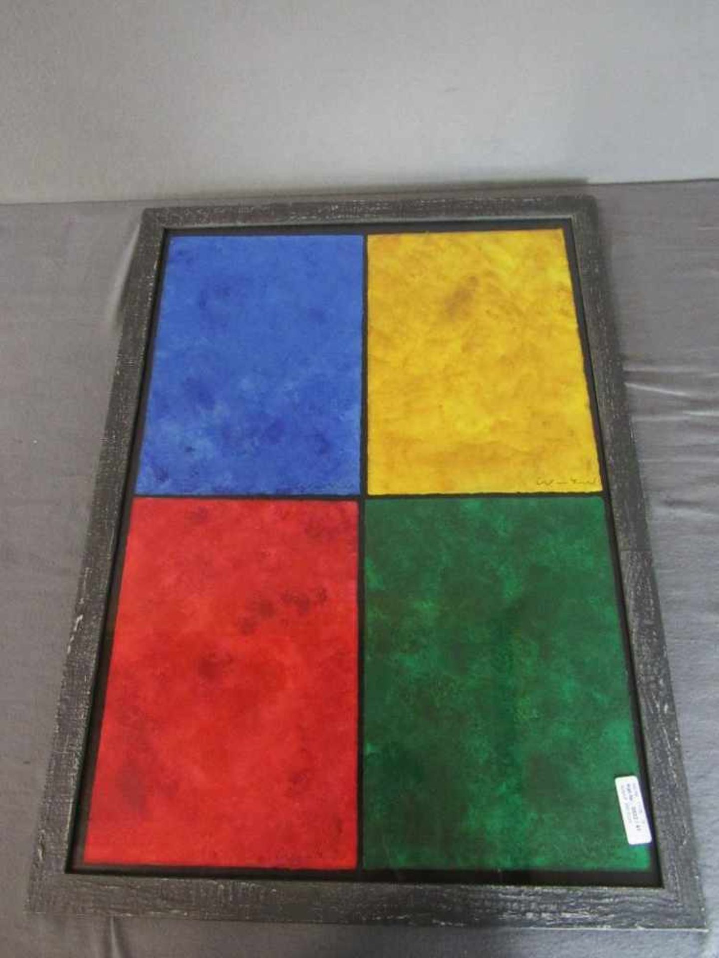 Gemälde hinter Glas auf Büttenpapier bezeichnet Gotth. Graubner 75x55cm - Image 2 of 5