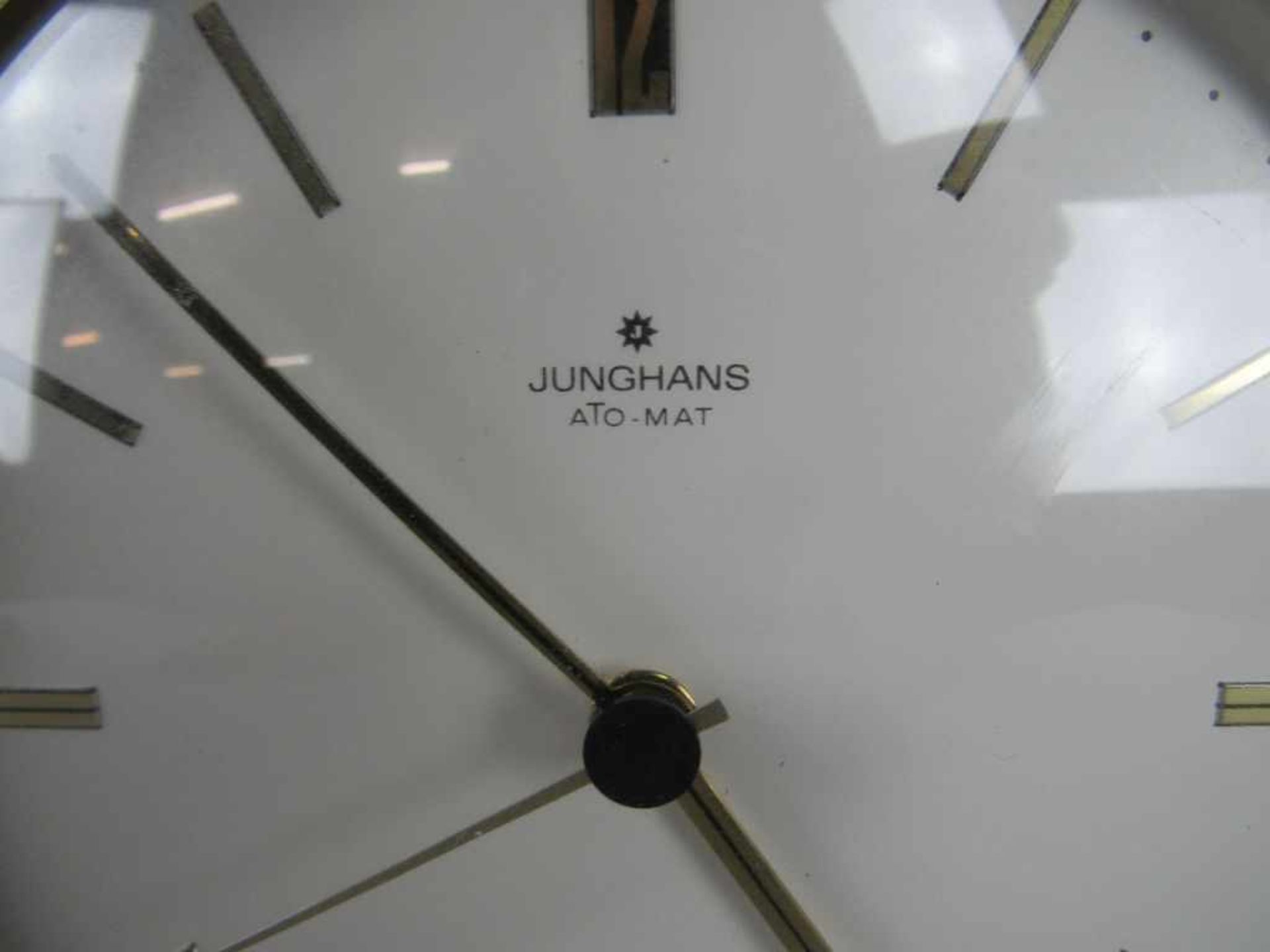 Tischuhr Art Deco Junghans läuft an Durchmesser 17cm - Bild 2 aus 3
