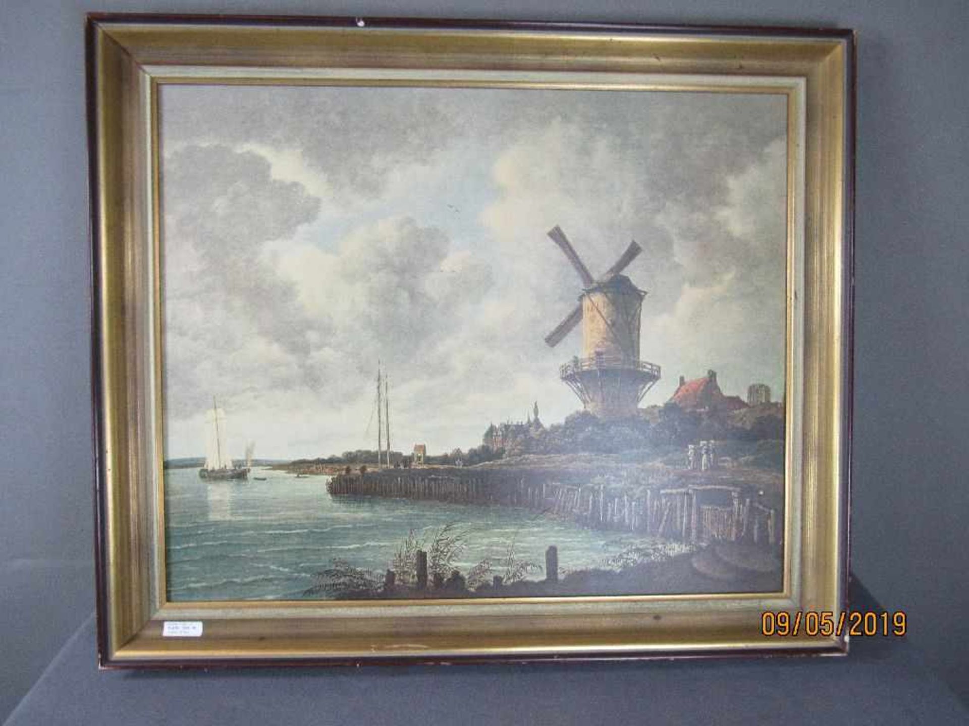 Kunstdruck gerahmt Holländische Windmühle 86x103cm - Bild 2 aus 3