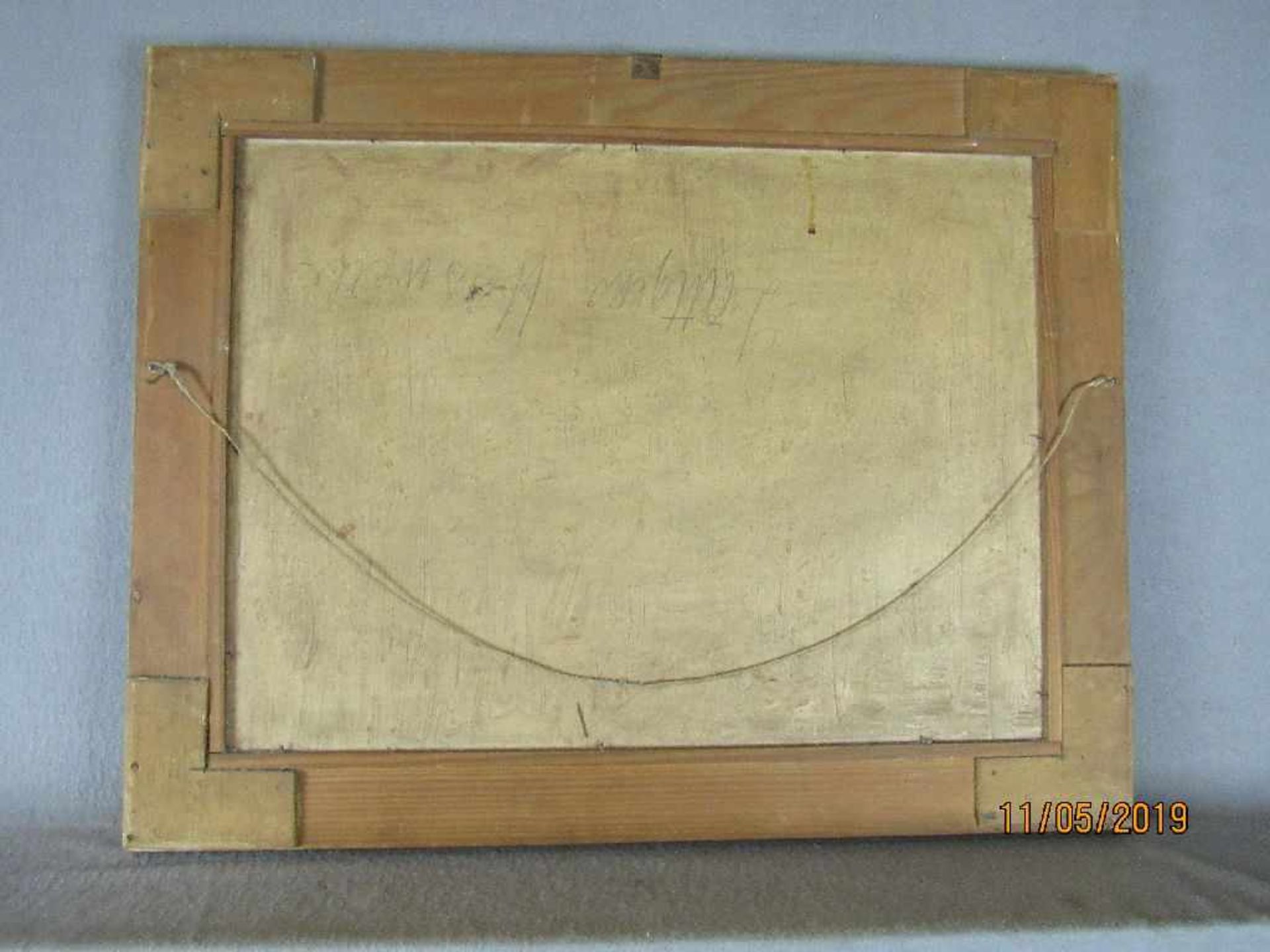 Ölgemälde Öl auf Holz signiert Lüttgens rückseitig betitelt ca.70x55cm - Bild 4 aus 4