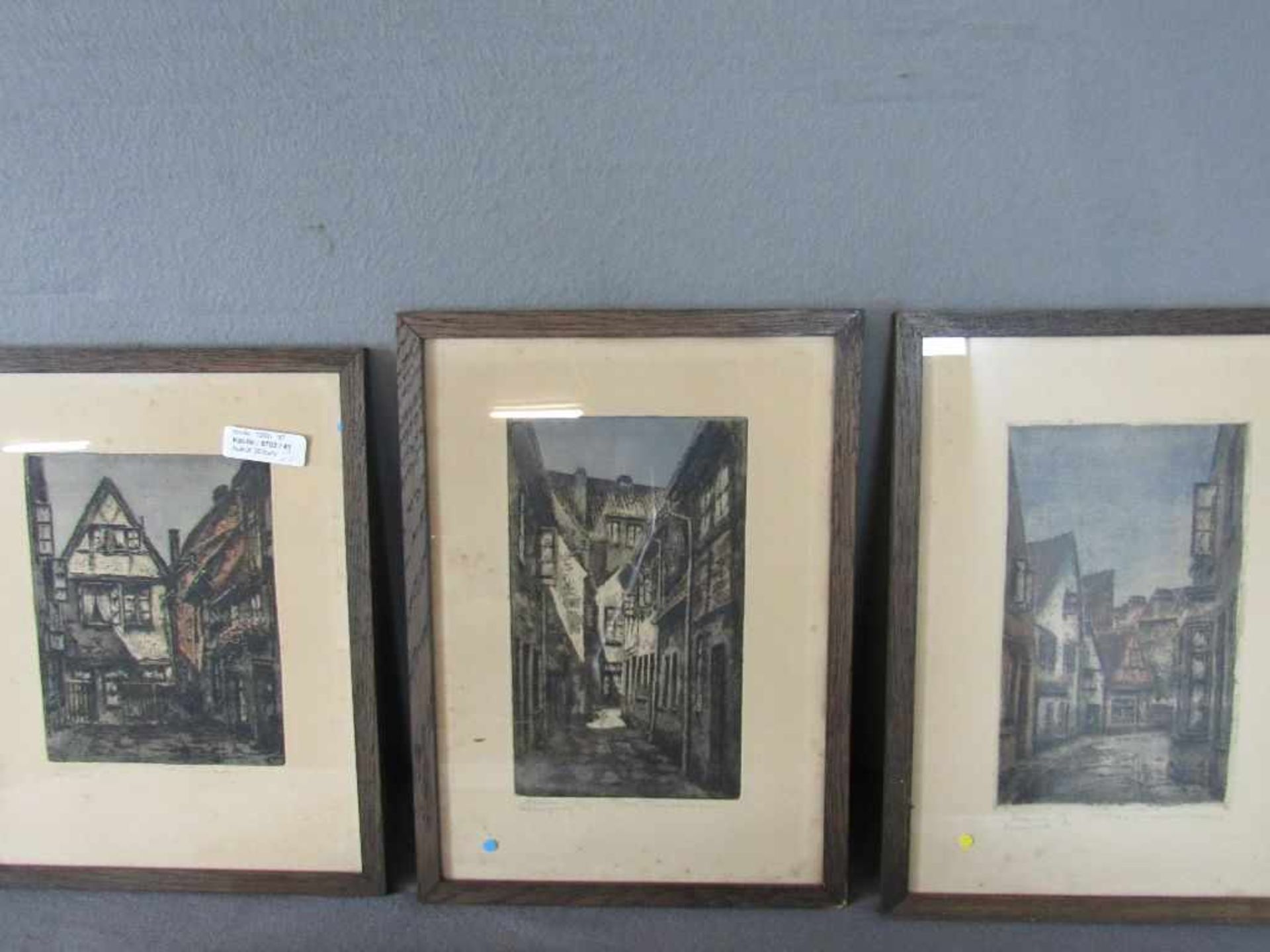 Fünf Grafiken Dora Timmermann mehrere Bremer Darstellungen 35x28cm original signiert und betitelt - Bild 2 aus 4