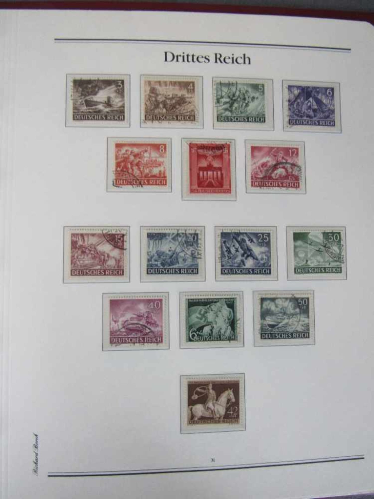 Briefmarkenalbum Deutsches Reich 1933-1945 neu/gestempelt sauberes Vordruckalbum - Bild 6 aus 7