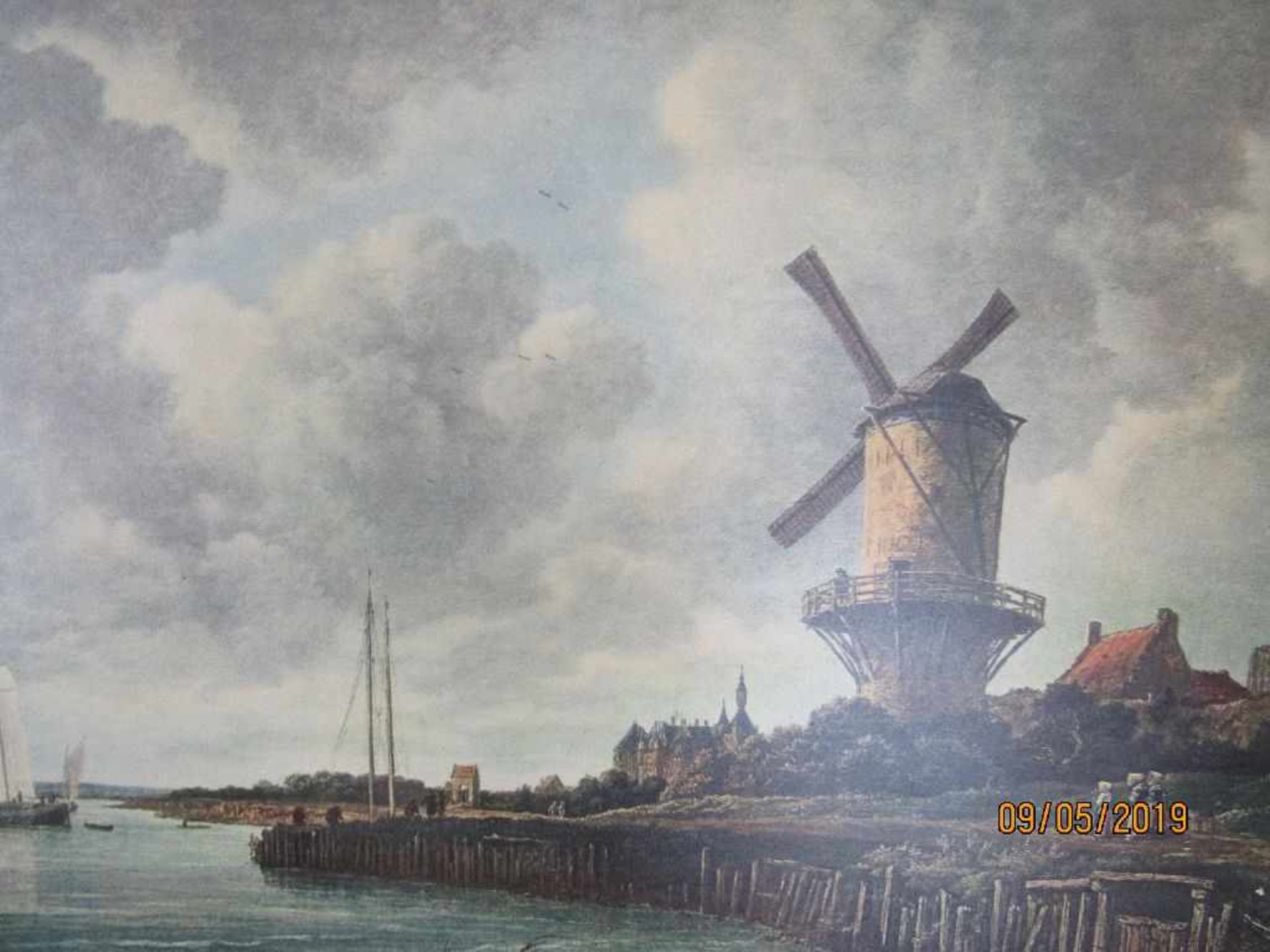 Kunstdruck gerahmt Holländische Windmühle 86x103cm