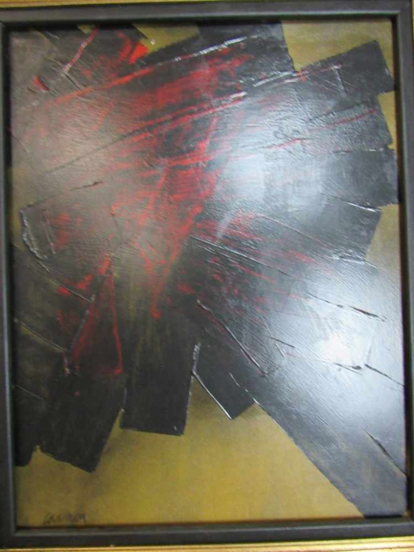 Modernes Gemälde auf Pappe bezeichnet Soulages 66x56cm
