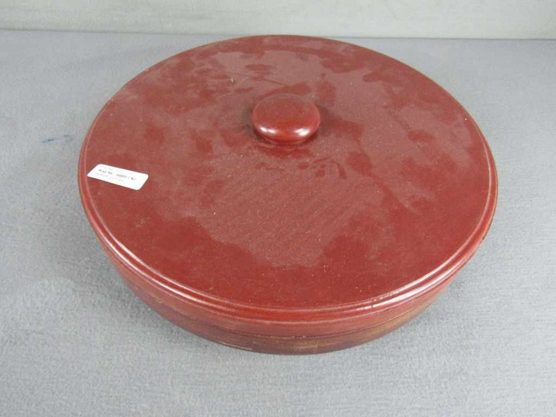 Chinesische Warmhalte bzw - Reismenagerie Schälchen in lasierter Keramik drehbare Holzschatulle - Image 5 of 5
