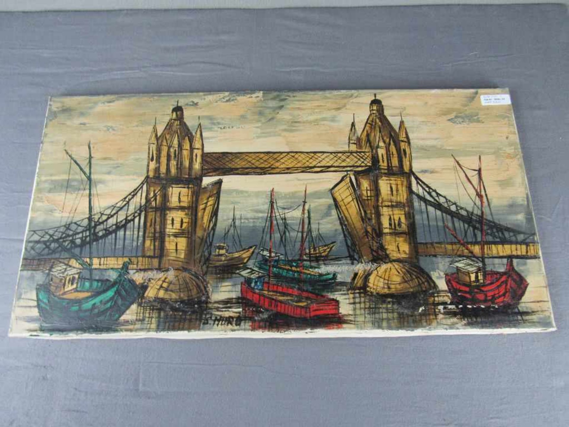 Ölgemälde Darstellung London signiert ca.81x40cm- - -20.00 % buyer's premium on the hammer price19.