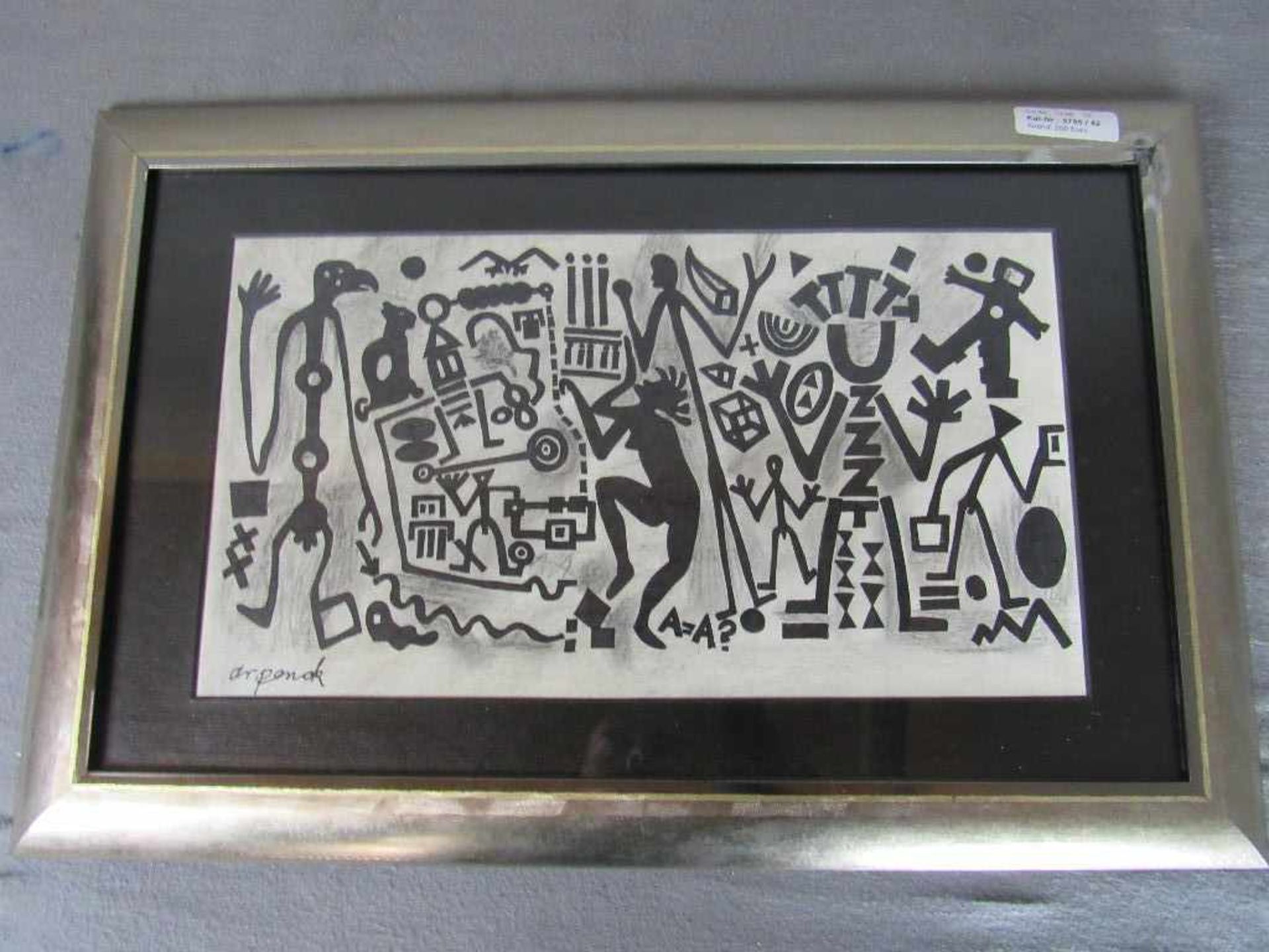 Zeichnung bezeichnet A.R. Penck mit Rahmen 57x38cm- - -20.00 % buyer's premium on the hammer - Image 2 of 5