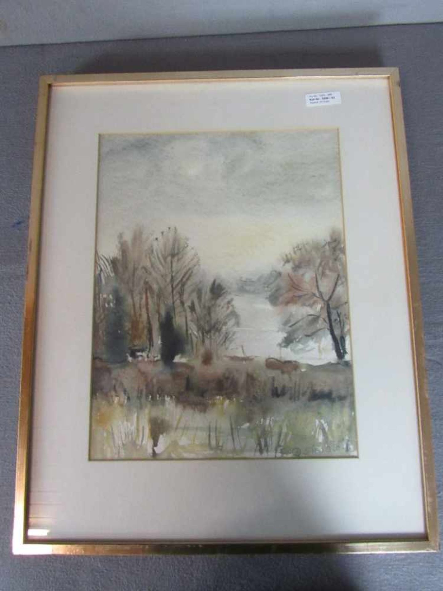 Aquarell Worpsweder Ansicht 53x66cm Simolei- - -20.00 % buyer's premium on the hammer price19.00 % - Bild 2 aus 4