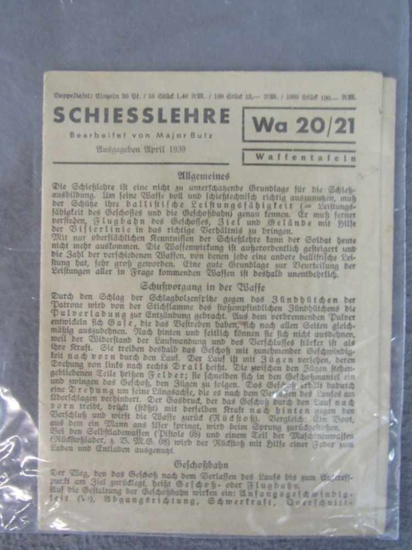 Schießlehren Heft WA. 20/21 3.Reich 2. WK- - -20.00 % buyer's premium on the hammer price19.00 % VAT