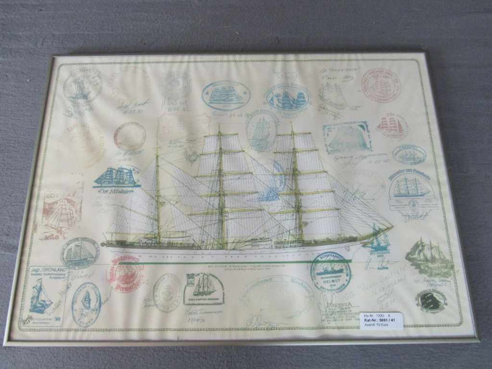 Grafik diverse Stempel Windjammer in Bremen ca.56x40cm- - -20.00 % buyer's premium on the hammer