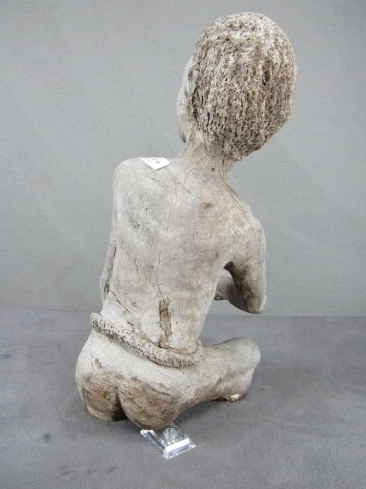 Antike afrikanische Skulptur sitzender Farbiger Hartholz schwer 45cm hoch- - -20.00 % buyer's - Bild 4 aus 5