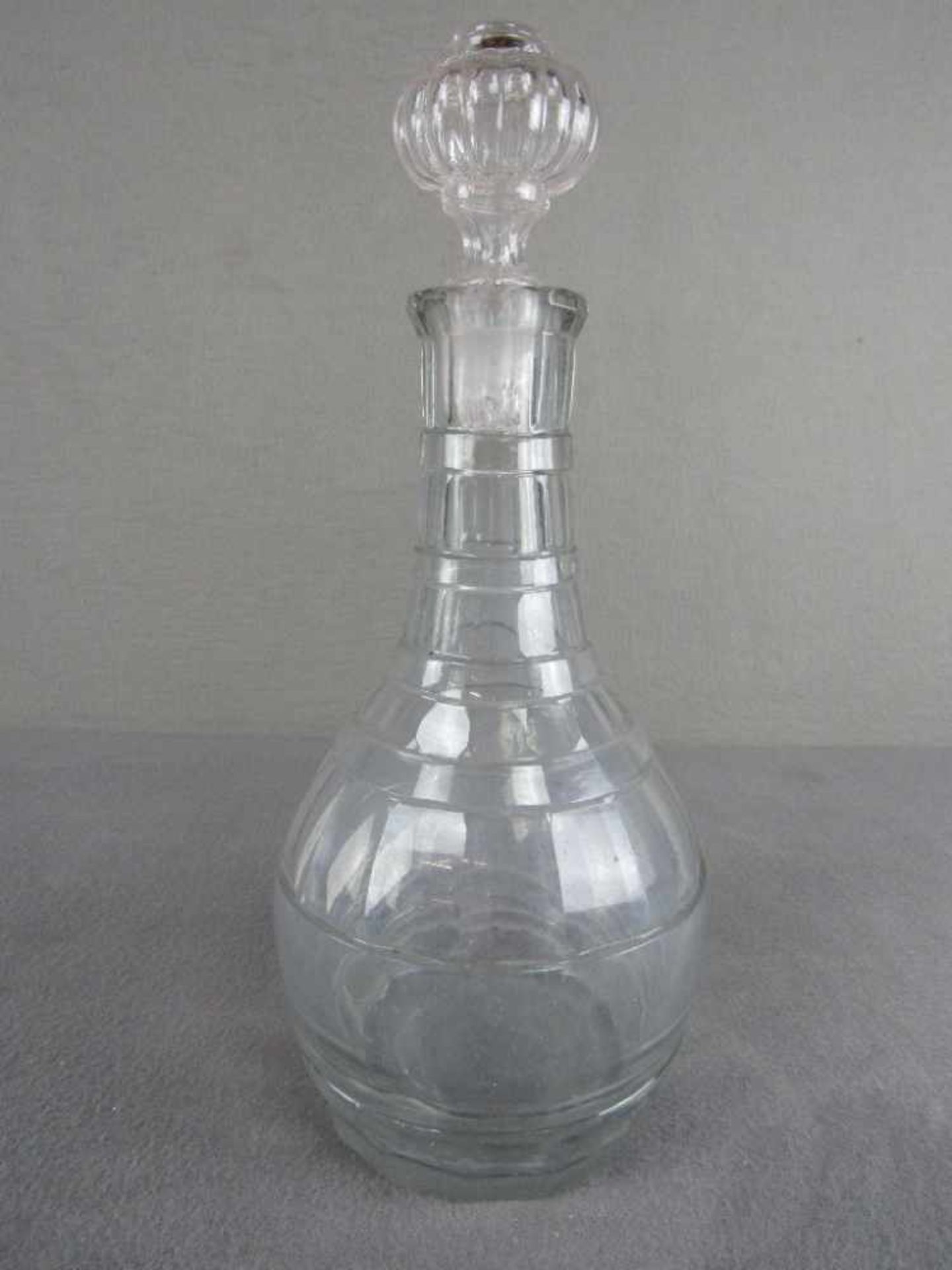 Antikes Glas mundgeblasen mit Abriss hier Karaffe Höhe:31,5cm- - -20.00 % buyer's premium on the - Bild 2 aus 4