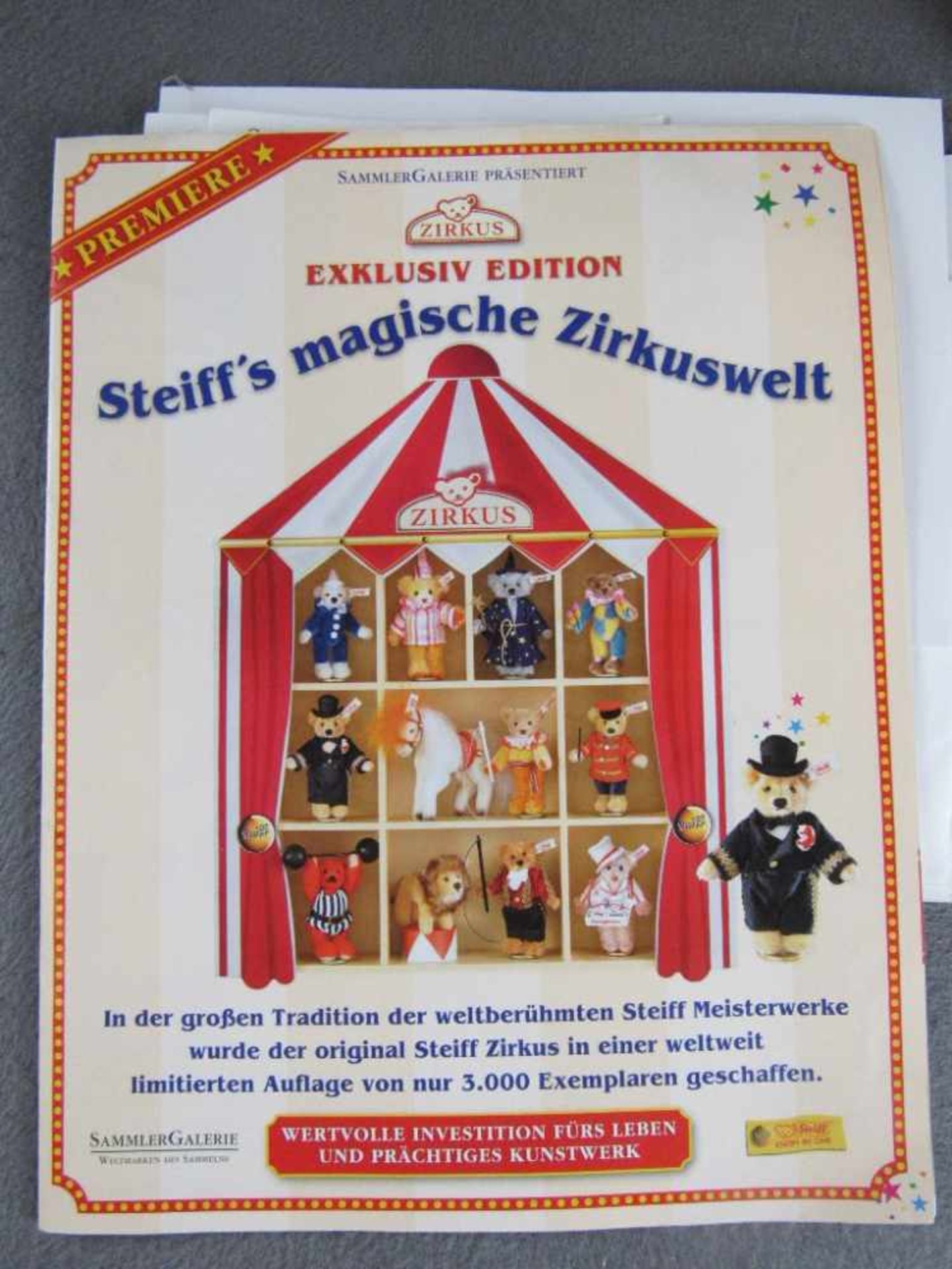 Steiff magische Zirkuswelt Zirkus mit 13 Steiff Teilen mit Zertifikaten original verpackt schöner - Bild 3 aus 3