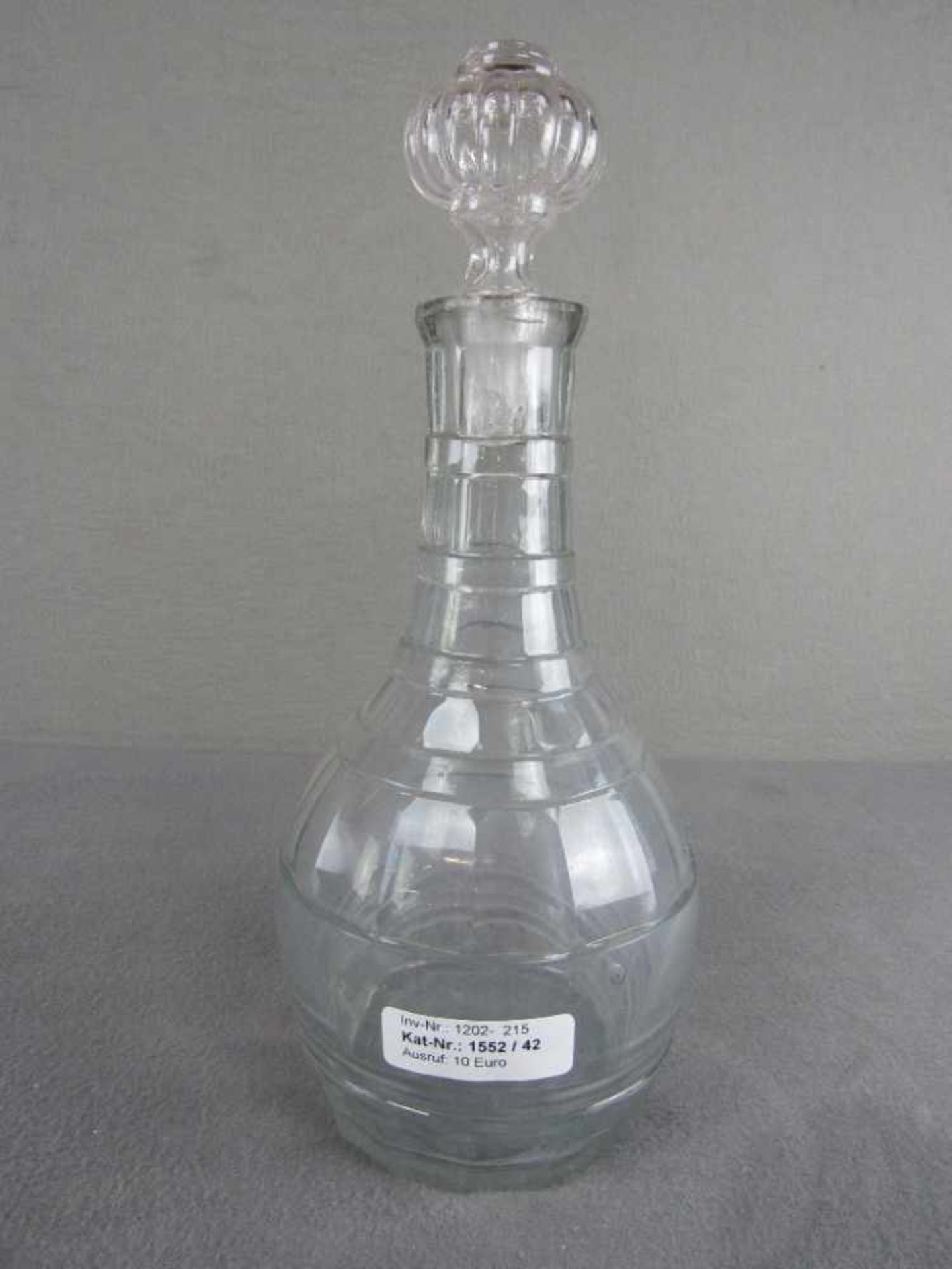 Antikes Glas mundgeblasen mit Abriss hier Karaffe Höhe:31,5cm- - -20.00 % buyer's premium on the