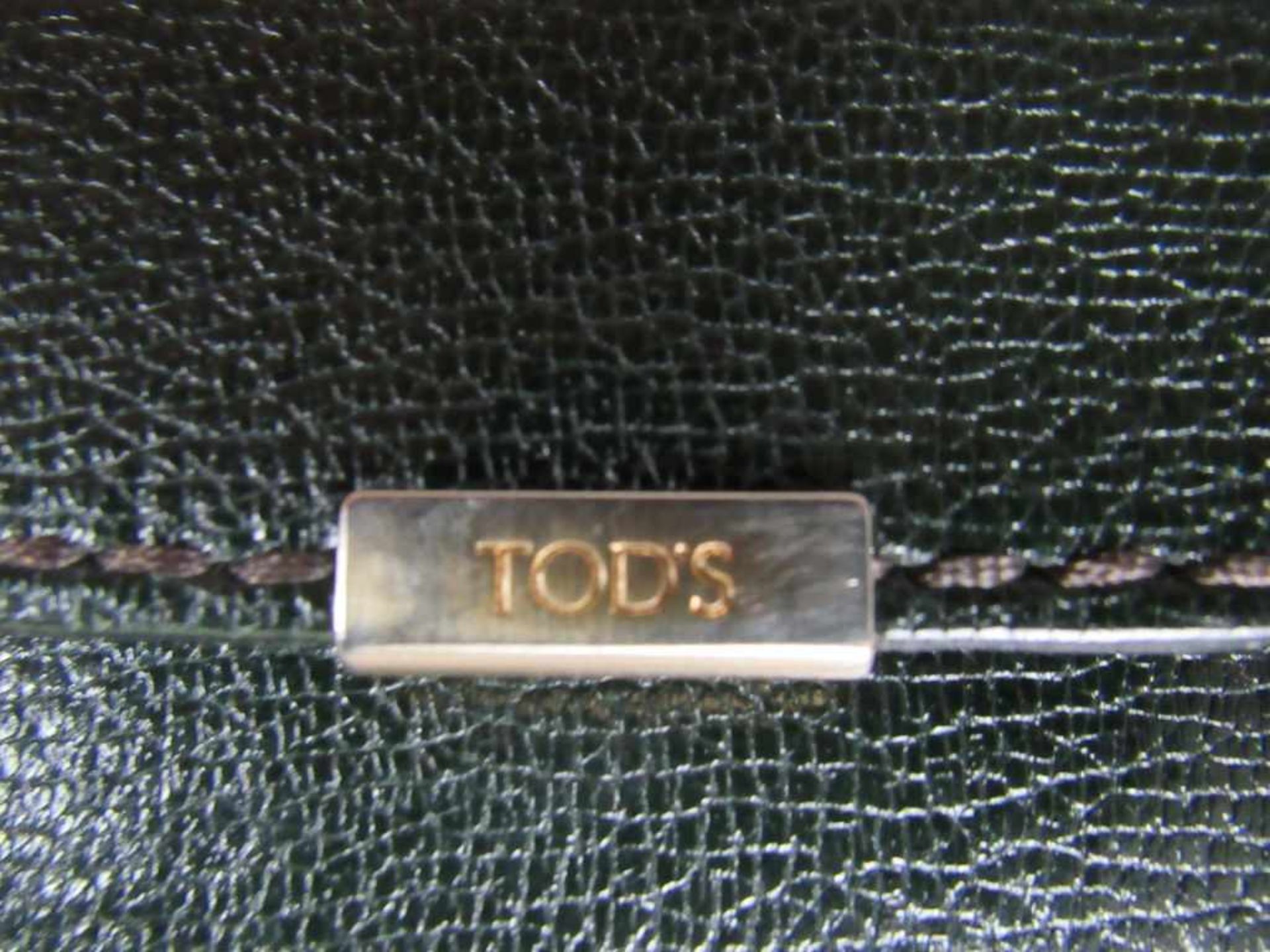 Handtasche Tod`s dark green vintage Schloß mit Schlüssel made in Italy Seriennummer: Voa1213 Länge - Bild 3 aus 3