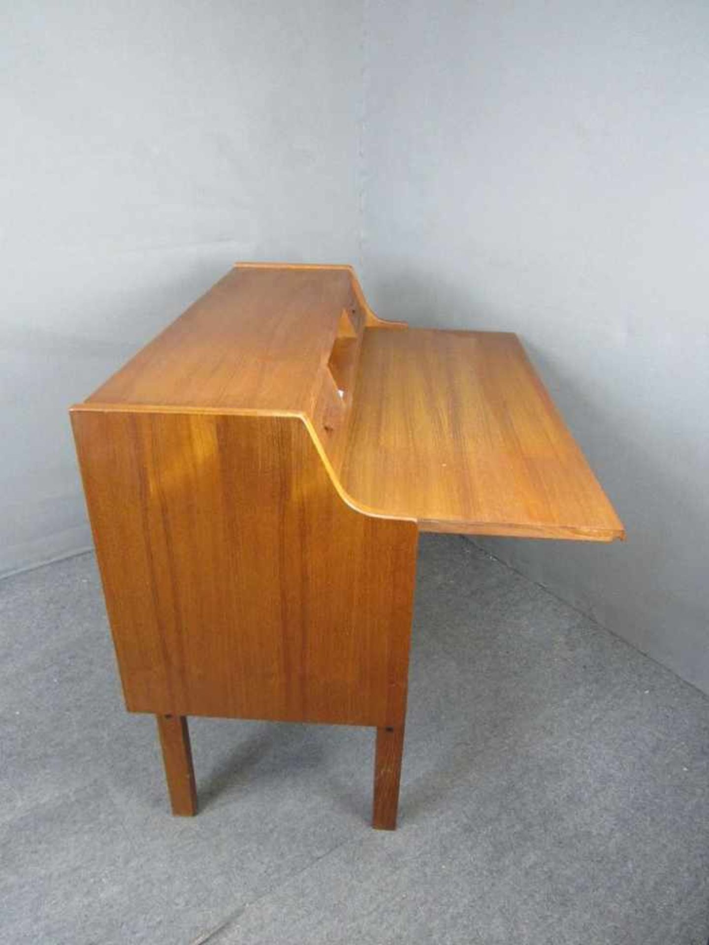 Dänisch Design Schreibtisch 60er Jahre ausziehbare Arbeitsplatte gemarkt WM Made in Denmark - Image 7 of 8