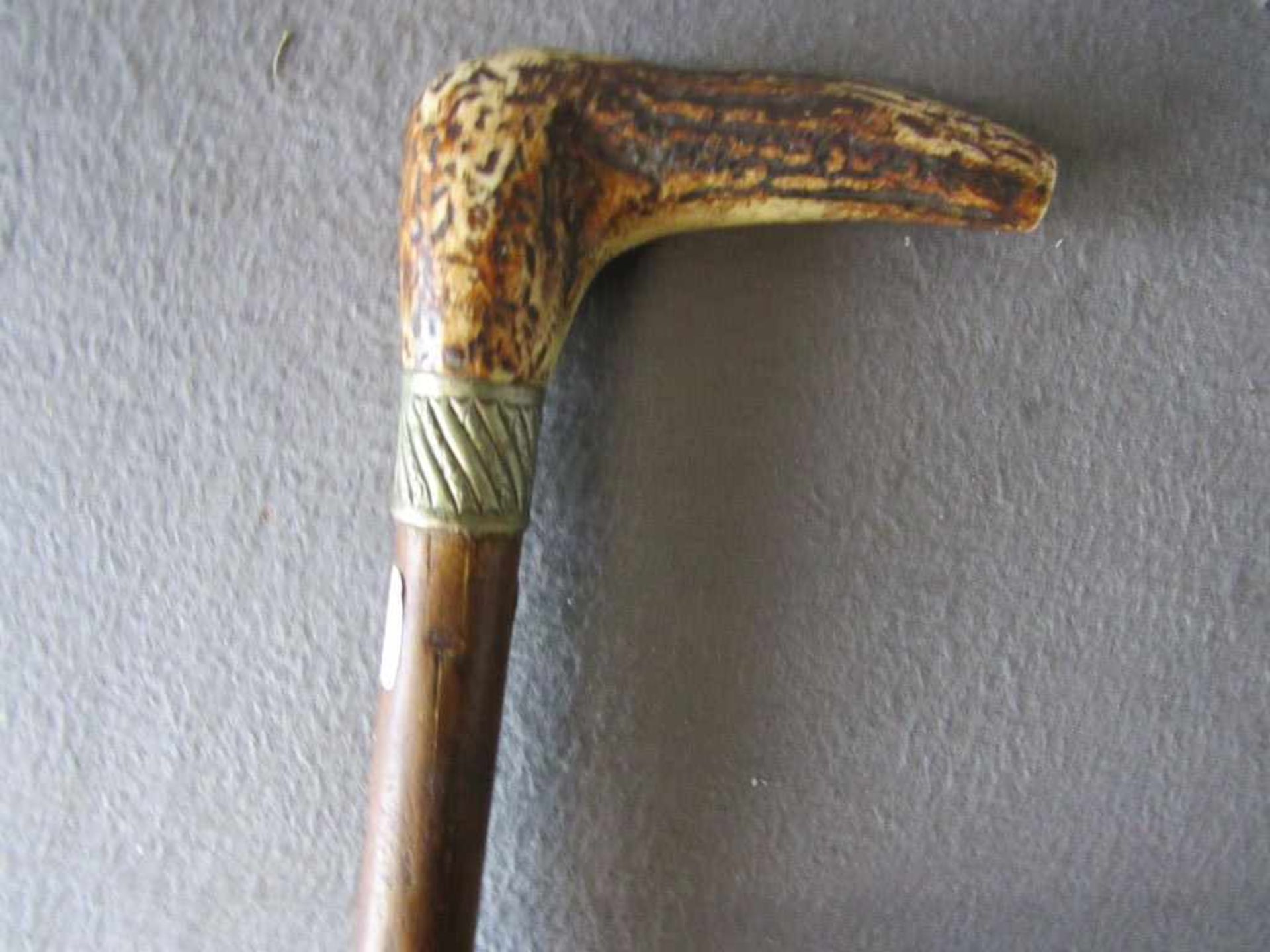 Gehstock Horngriff um 1900 Länge:82cm- - -20.00 % buyer's premium on the hammer price19.00 % VAT - Bild 2 aus 2