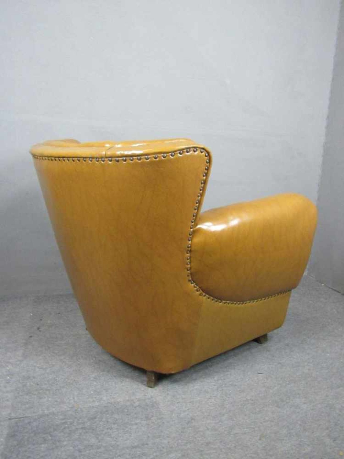 Art Deco Loungechair cognacfarbend genietet wohnfertig- - -20.00 % buyer's premium on the hammer - Image 3 of 3