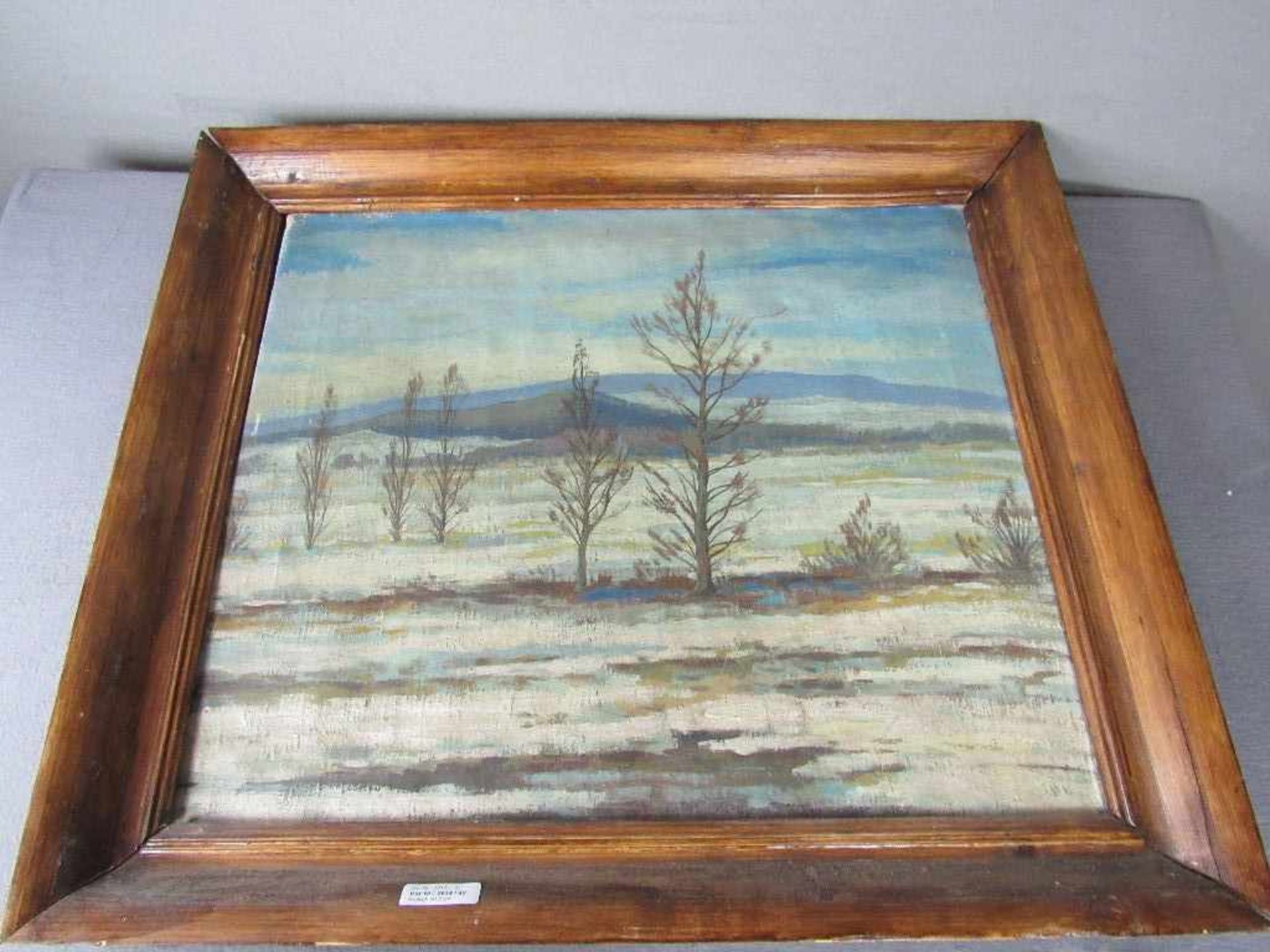 Ölgemälde Öl auf Leinwand Bäume im Winter signiert K. Jandar 1937 81x70cm- - -20.00 % buyer's - Bild 2 aus 3