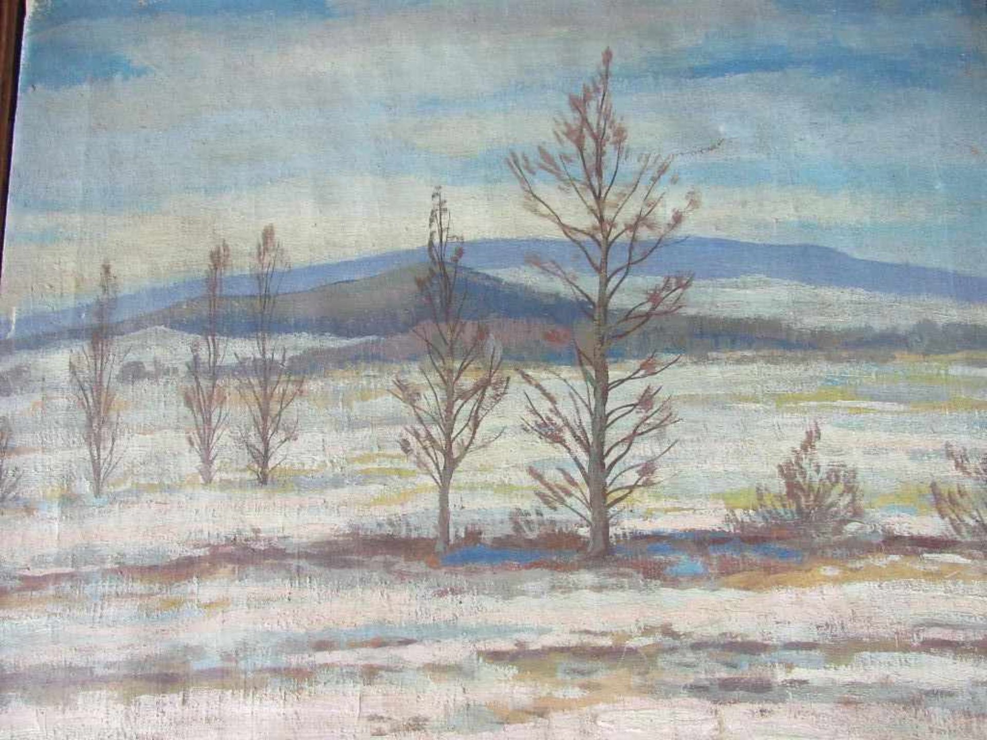 Ölgemälde Öl auf Leinwand Bäume im Winter signiert K. Jandar 1937 81x70cm- - -20.00 % buyer's