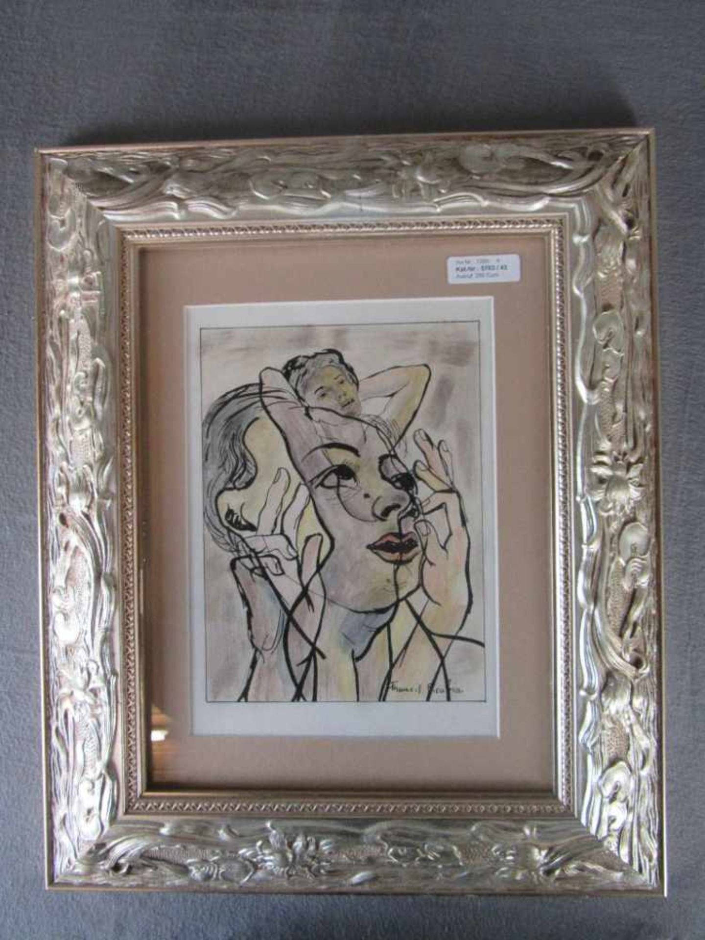 Zeichnung mit Rahmen 56x46cm bezeichnet Francis Picabia- - -20.00 % buyer's premium on the hammer - Image 3 of 5