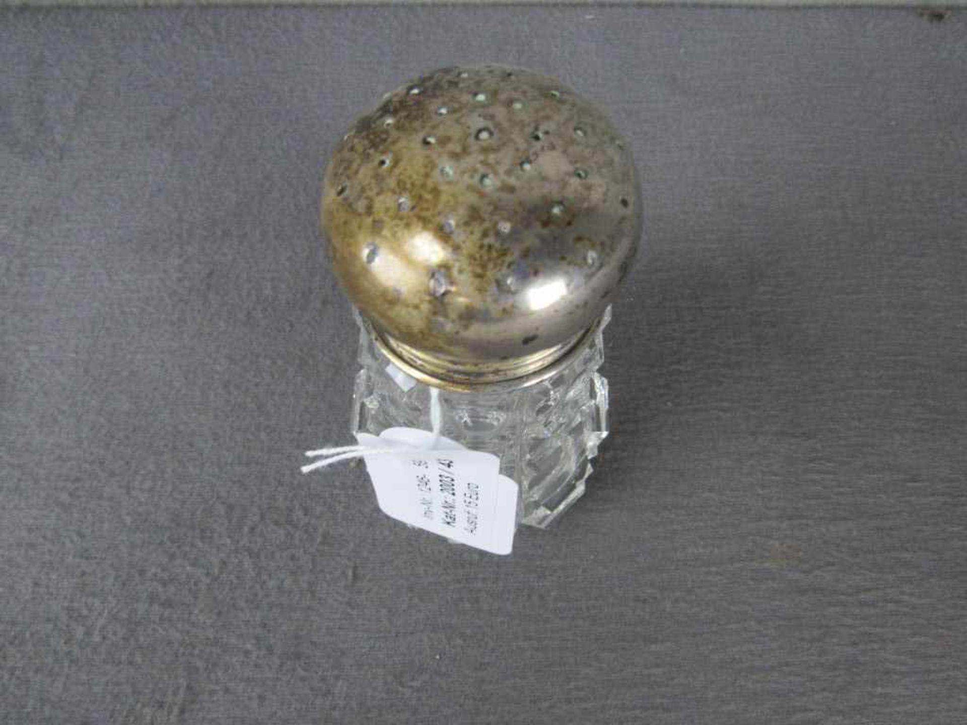 Großer Salzstreuer Kristallglas um 1900 Wilkens 800er Silbermontur 12,5cm hoch- - -20.00 % buyer's - Image 2 of 2