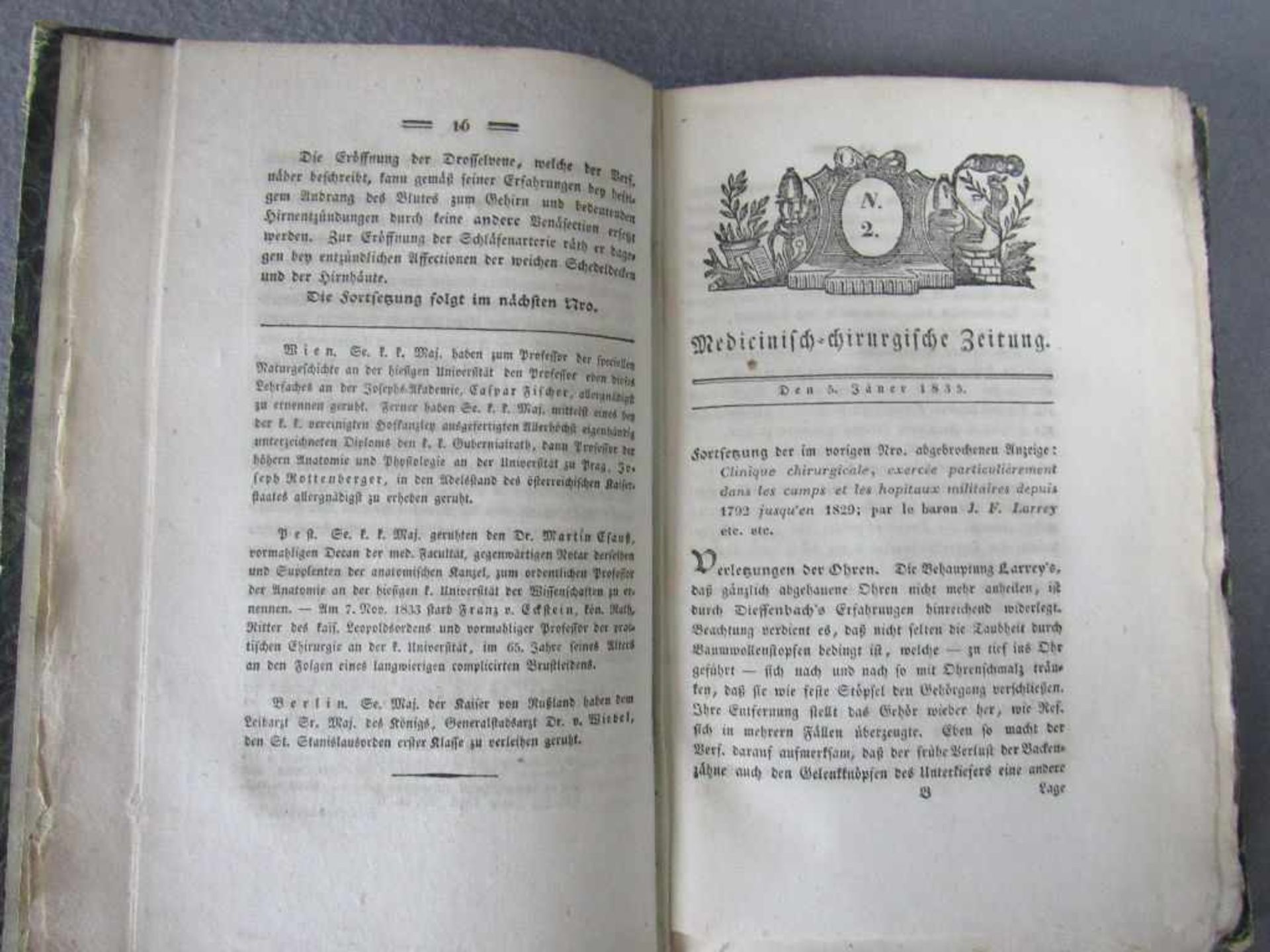 Medizinisch-chirugische Zeitung von 1835, Erster Band 1835- - -20.00 % buyer's premium on the hammer - Image 2 of 2