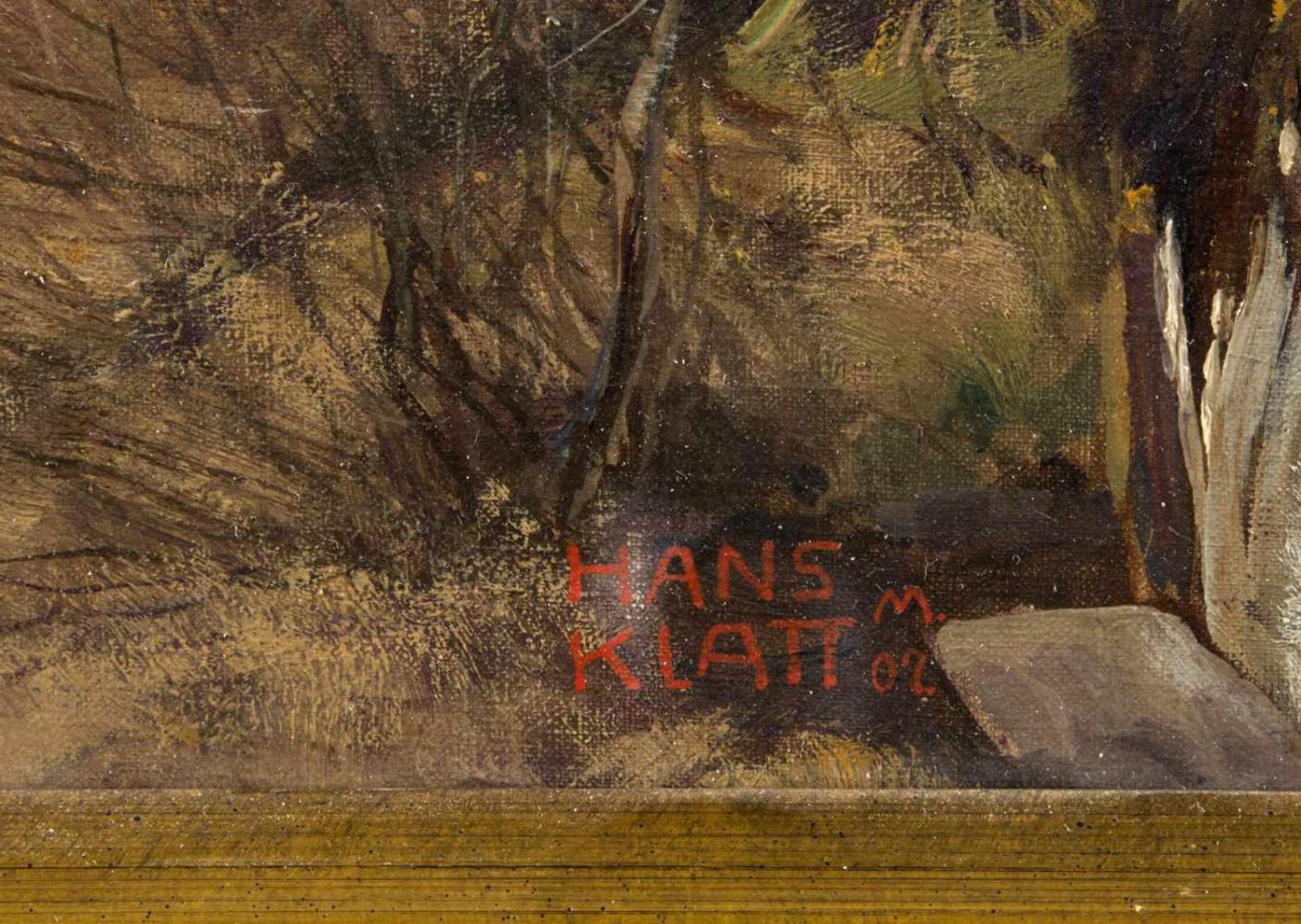 Klatt, Hans. 1876 Hammerstein - München 1936Der Würmkanal auf dem Gelände der MAN in Karlsfeld. Öl/ - Bild 2 aus 3
