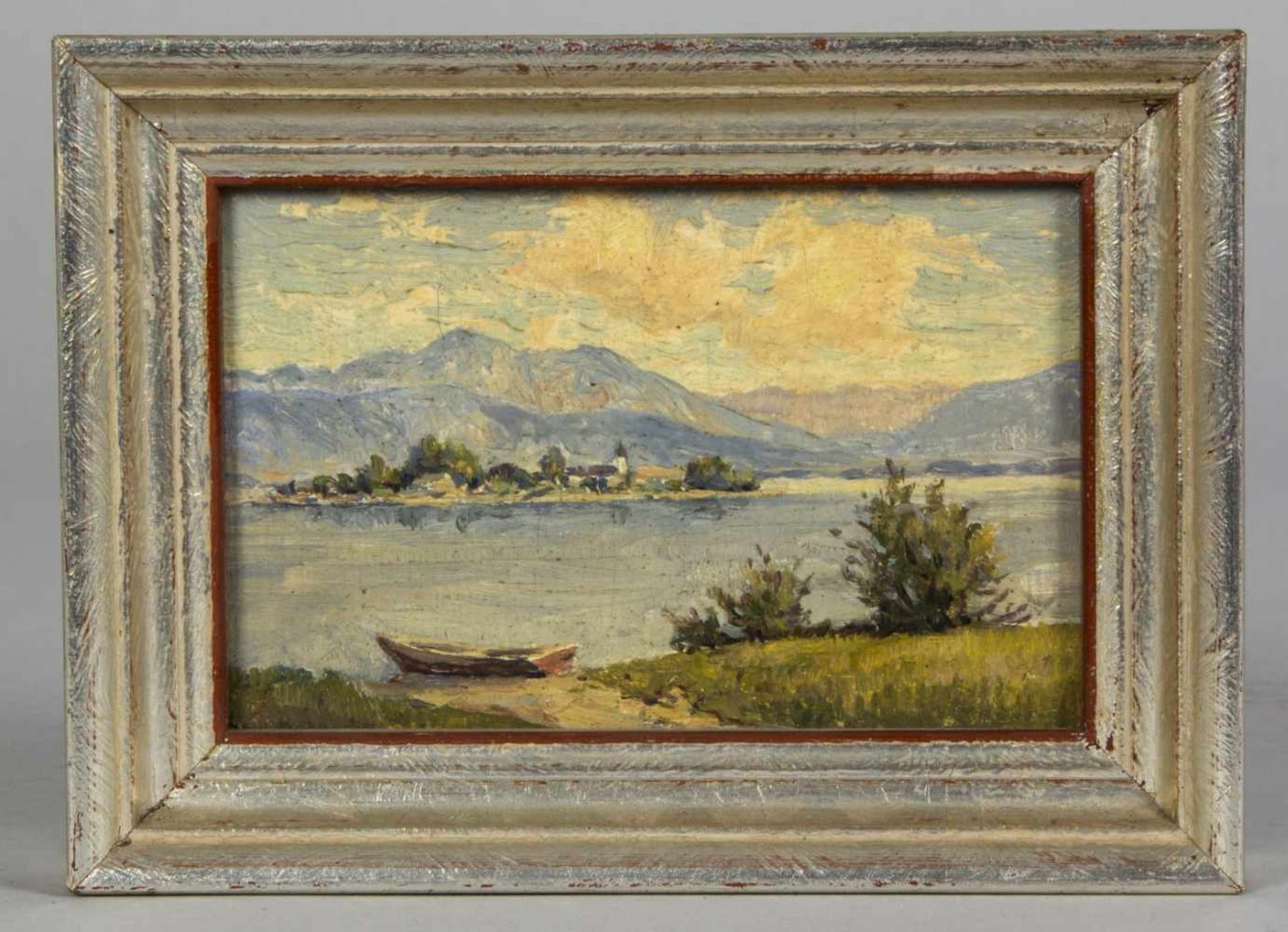 Rosbroy, Egon. Monogrammist M.H. u.a.Bergkapelle. Chiemsee u.a. 4 Gem. Öl/Hartfaser, Karton bzw. - Bild 12 aus 12