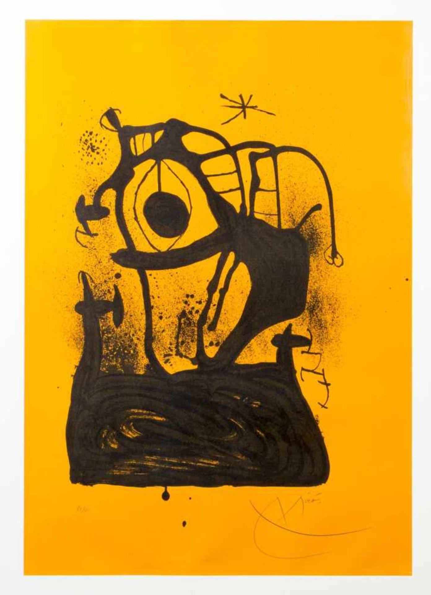 Miró, Joan. 1893 Barcelona - Palma de Mallorca 1983The Mesmerizer Orange. Lithographie auf orangem