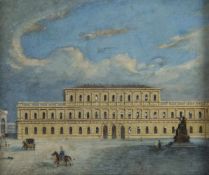 Deutsch, um 1800Die Residenz in München am Max Joseph Platz. Gouache. 5,5 x 7 cm.