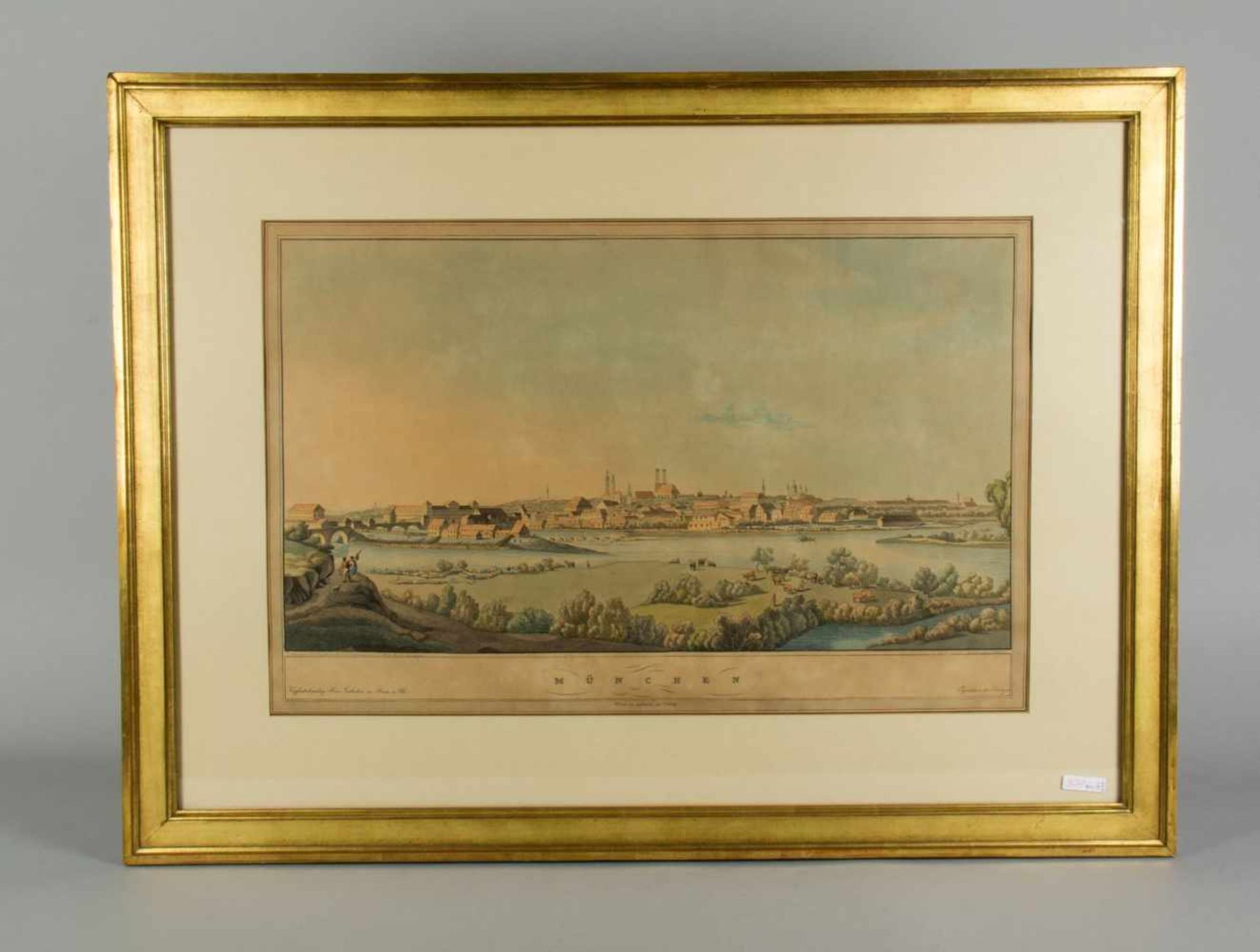 Hirtel, Jakob. Nach Giuseppe Pietro Bagetti Münchener Ansicht von Osten. Aquarellierte Radierung. 46 - Bild 10 aus 10