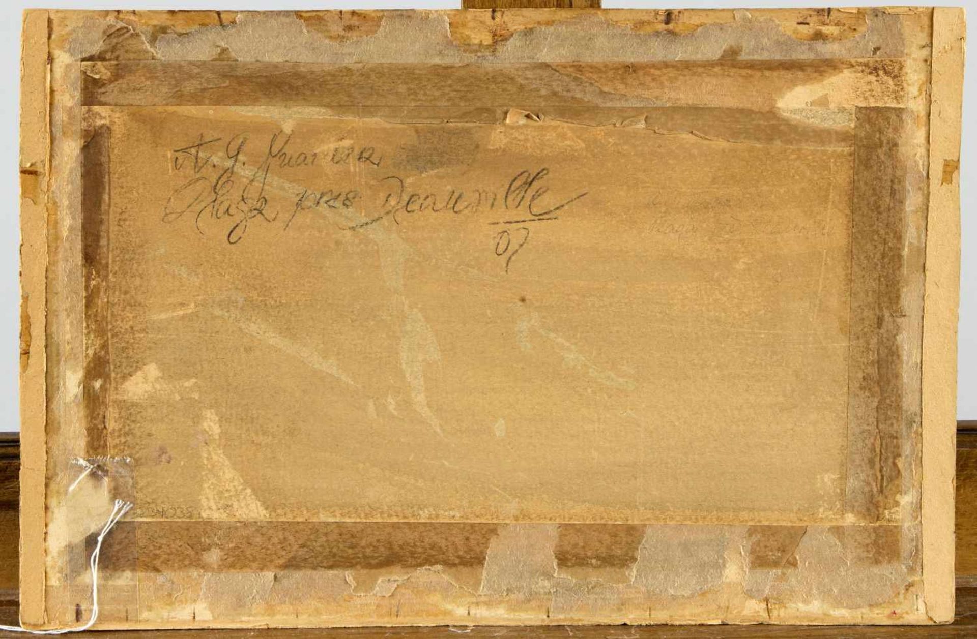 Guarde, A.G.Plage pres Deauville. Öl/Karton. 22,5 x 34 cm. - Bild 2 aus 2
